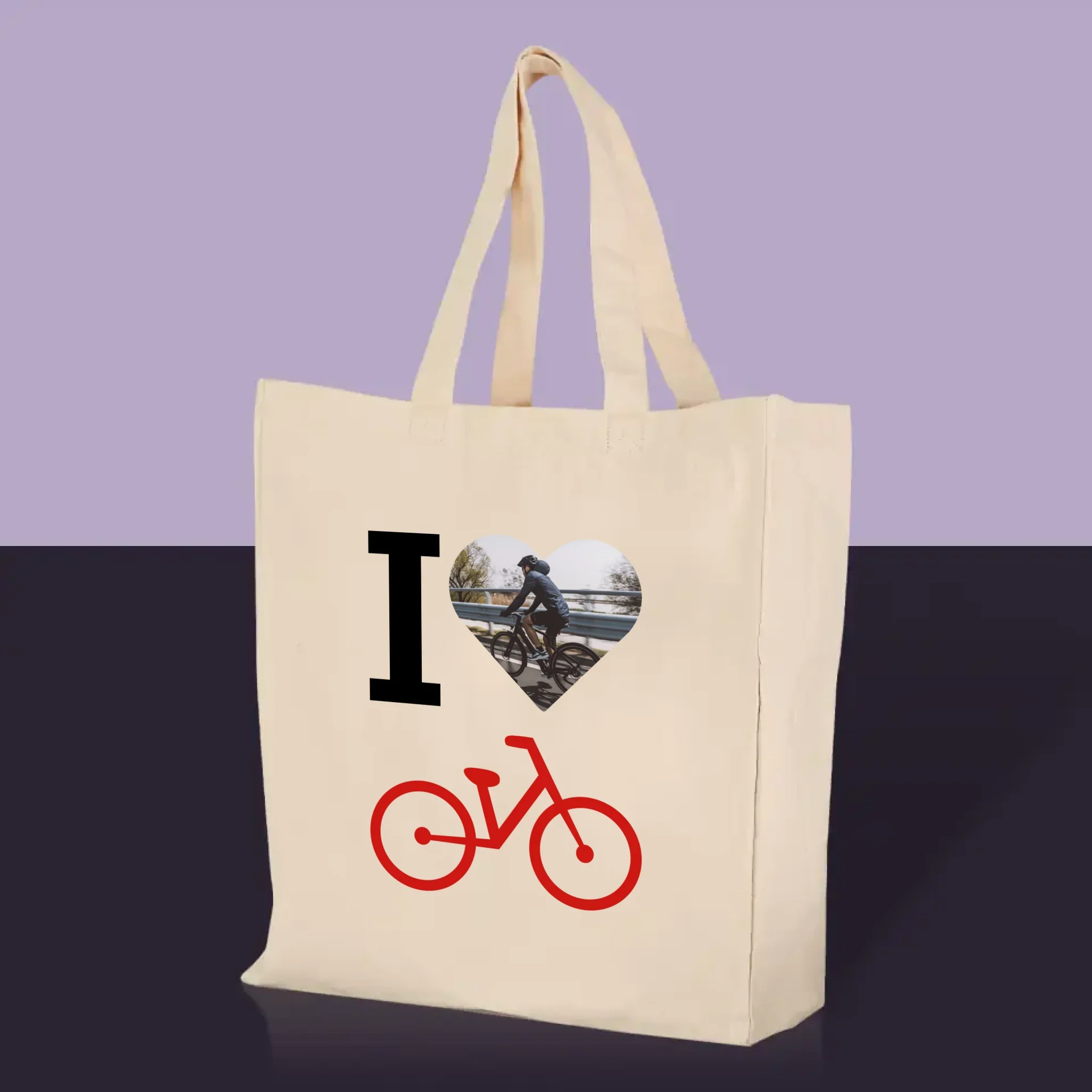 Zdjęcie: I Love Rower - Torba Płócienna z Nadrukiem - Image 2