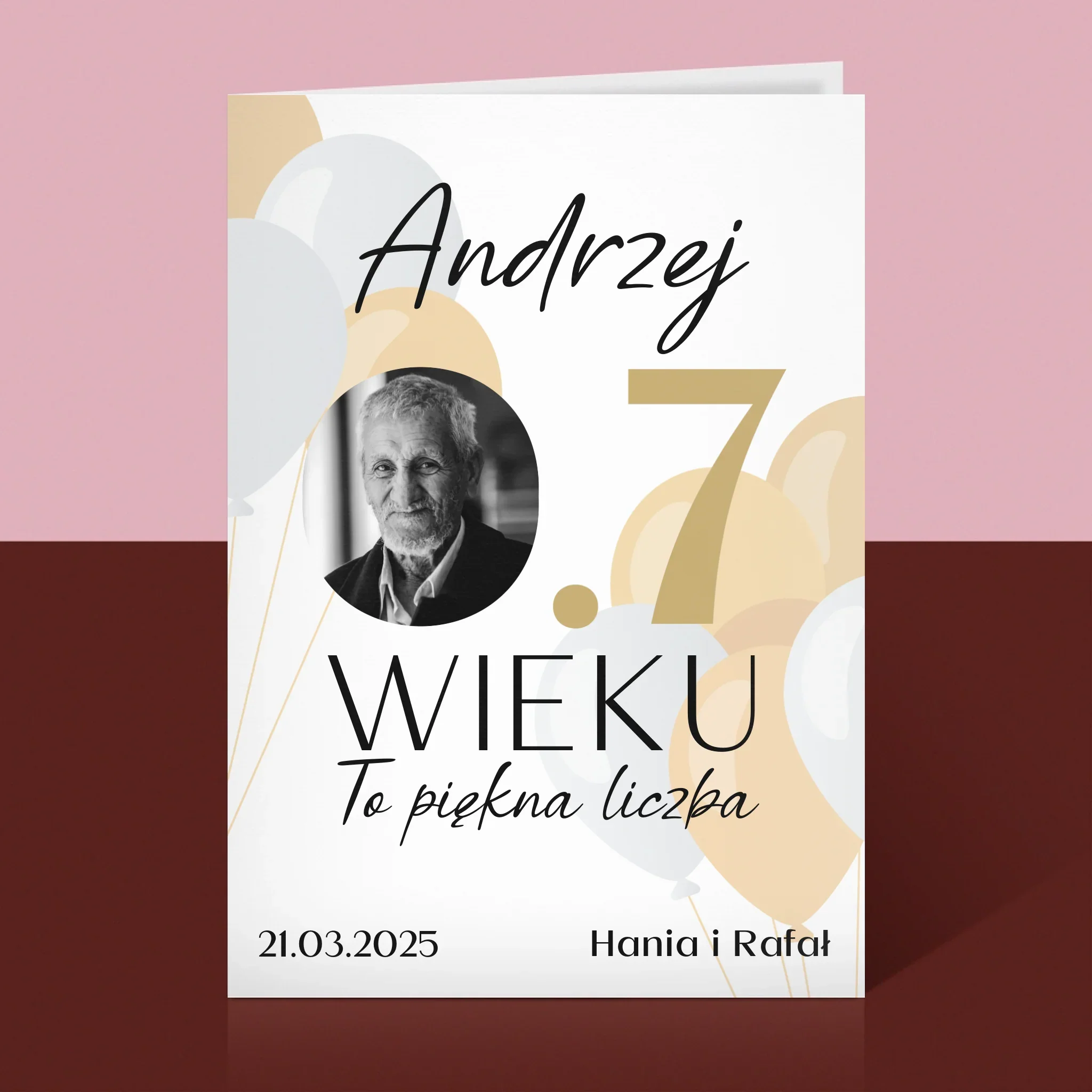 Zdjęcie I Podpis: 0.7 Wieku - Kartka z Życzeniami