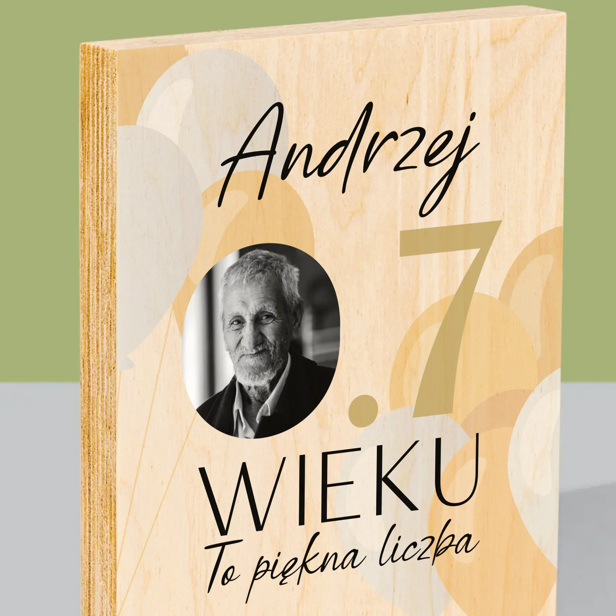 Zdjęcie I Podpis: 0.7 Wieku - Wydruk Na Drewnie - Image 2