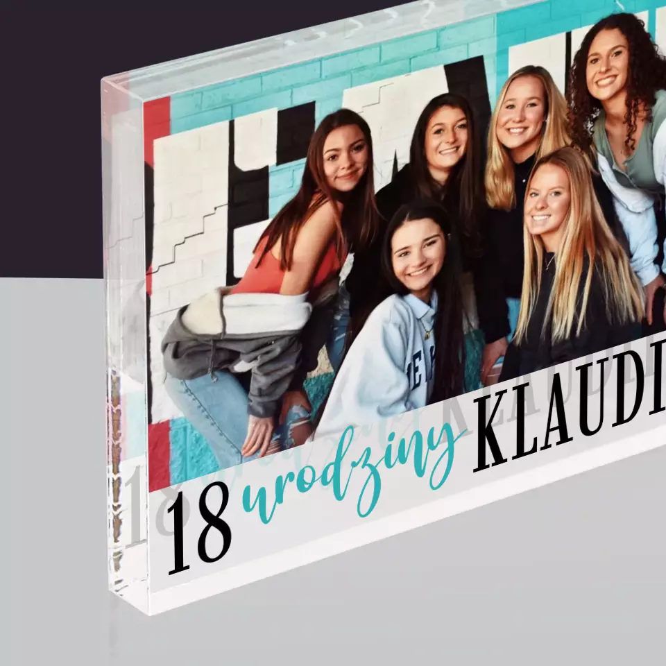 Zdjęcie i Podpis: 18 Urodziny Pamiątka - Blok Akrylowy - Image 2