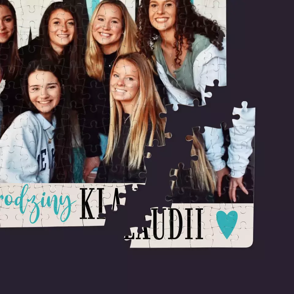 Zdjęcie i Podpis: 18 Urodziny Pamiątka - Personalizowane Puzzle - Image 2