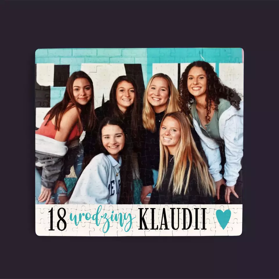 Zdjęcie i Podpis: 18 Urodziny Pamiątka - Personalizowane Puzzle - Image 3