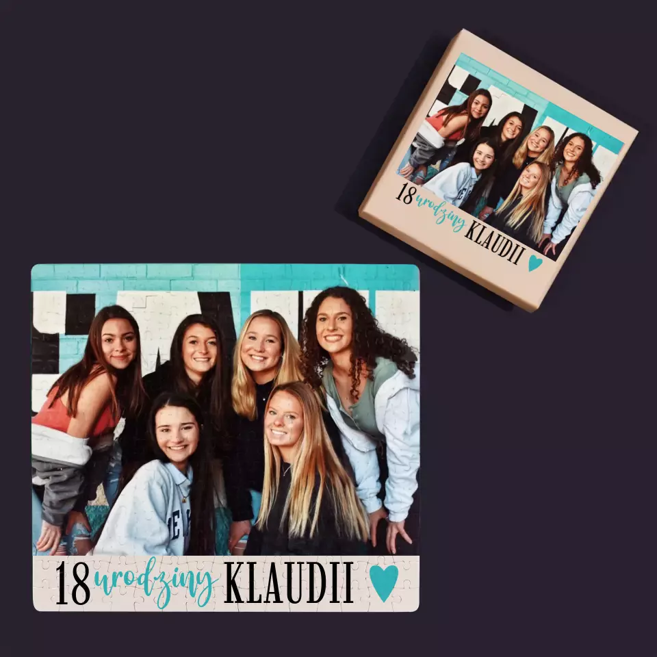 Zdjęcie i Podpis: 18 Urodziny Pamiątka - Personalizowane Puzzle - Image 4