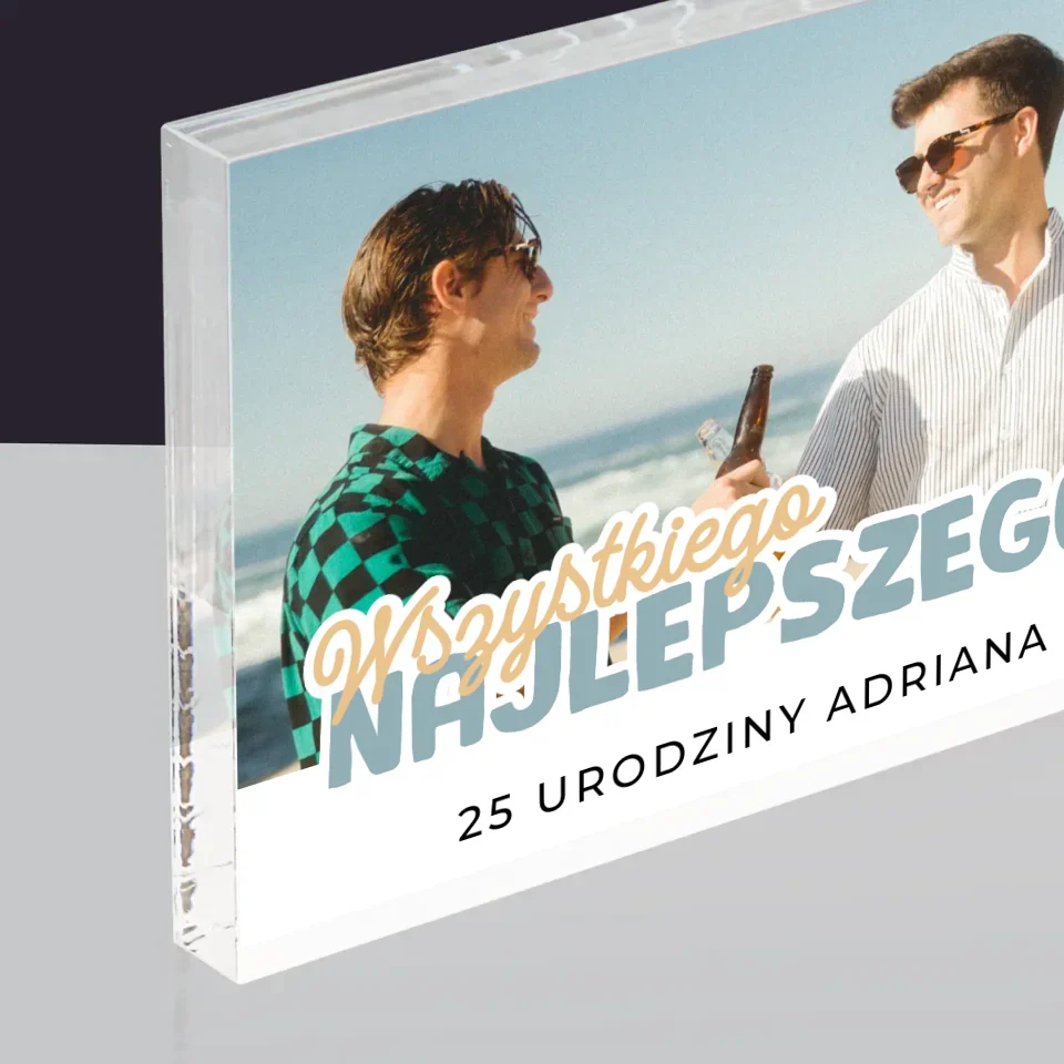 Zdjęcie i Podpis: 25 Urodziny Wszystkiego Najlepszego - Blok Akrylowy - Image 2