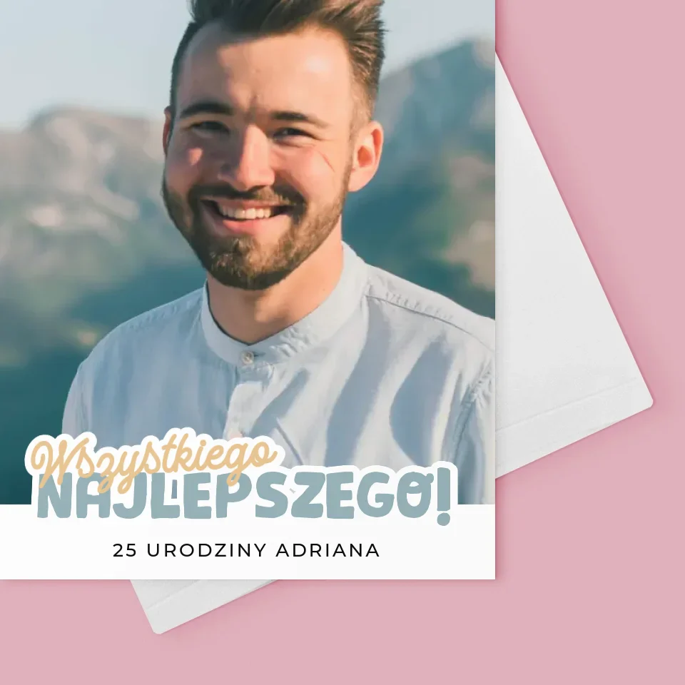 Zdjęcie i Podpis: 25 Urodziny Wszystkiego Najlepszego - Kartka z Życzeniami - Image 4