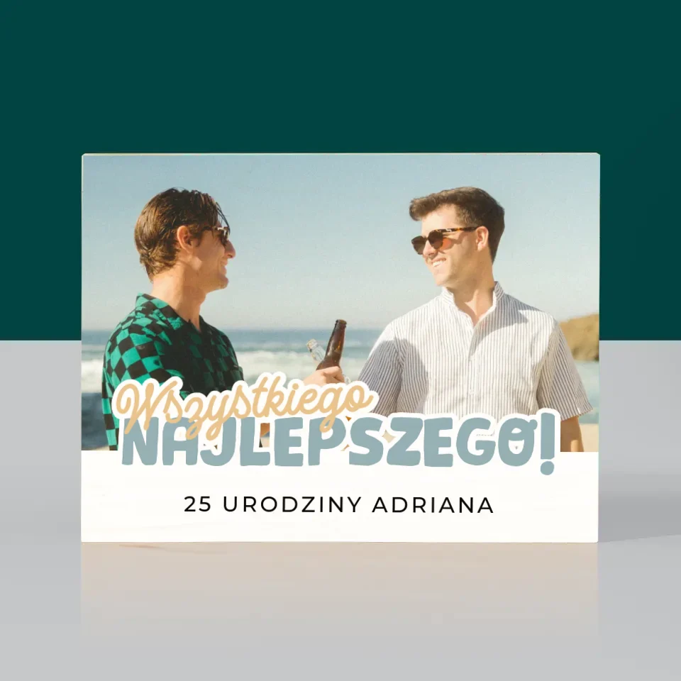Zdjęcie i Podpis: 25 Urodziny Wszystkiego Najlepszego - Wydruk Na Drewnie - Image 3