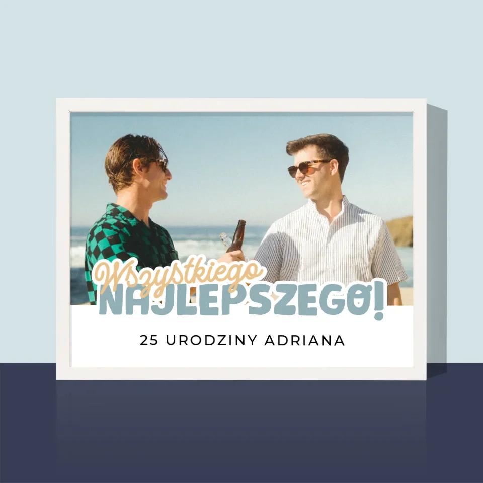Zdjęcie i Podpis: 25 Urodziny Wszystkiego Najlepszego - Wydruk Obramowany 30X40 - Image 4