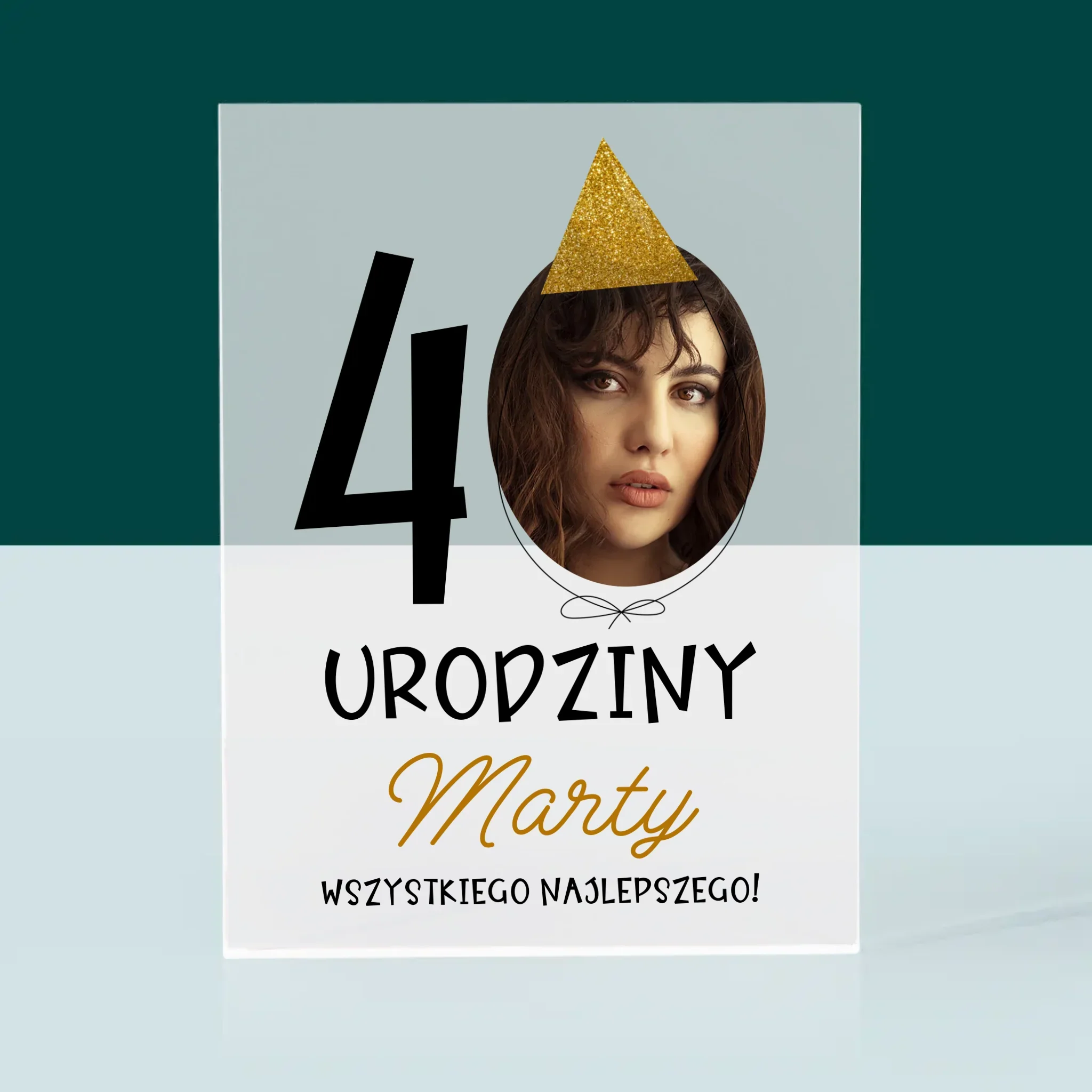 Zdjęcie I Podpis: 40 Urodziny Czapeczka - Blok Akrylowy - Image 3