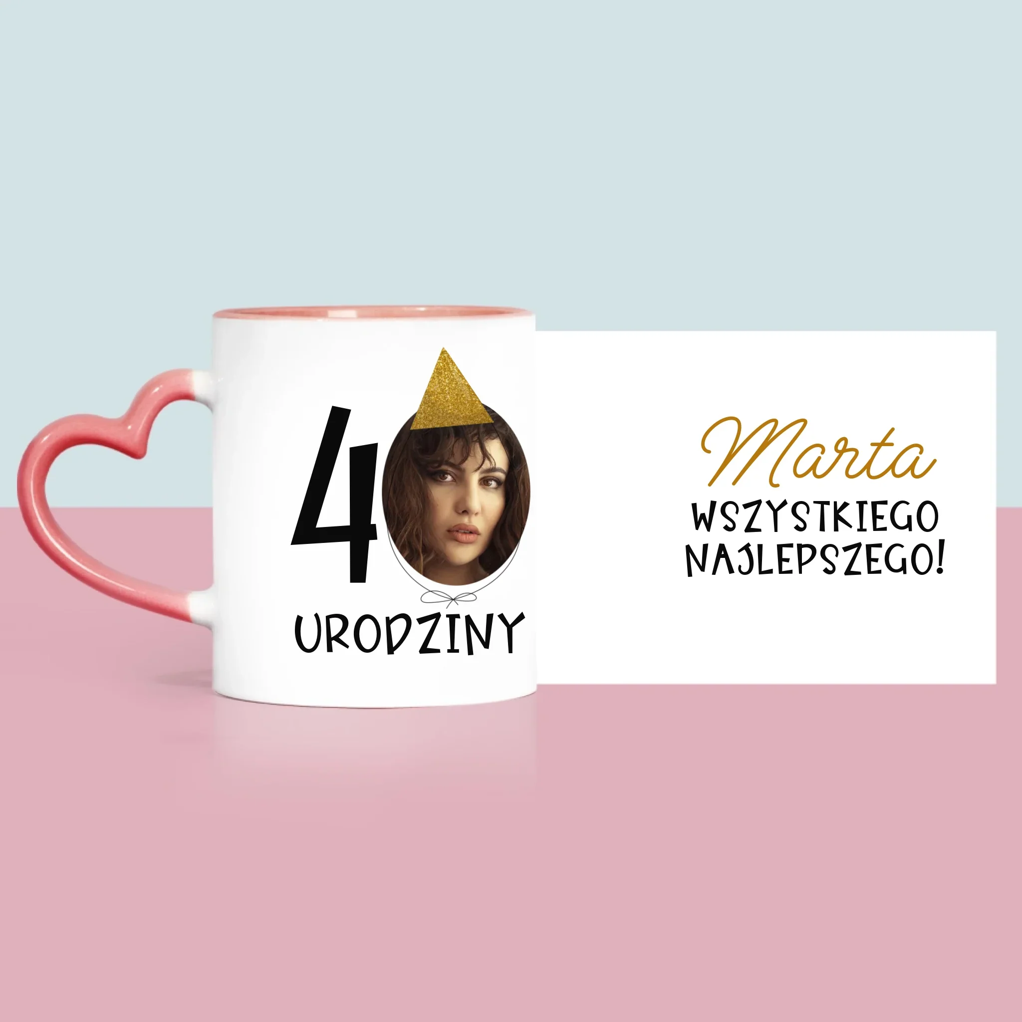 Zdjęcie I Podpis: 40 Urodziny Czapeczka - Kubek z Nadrukiem - Image 10