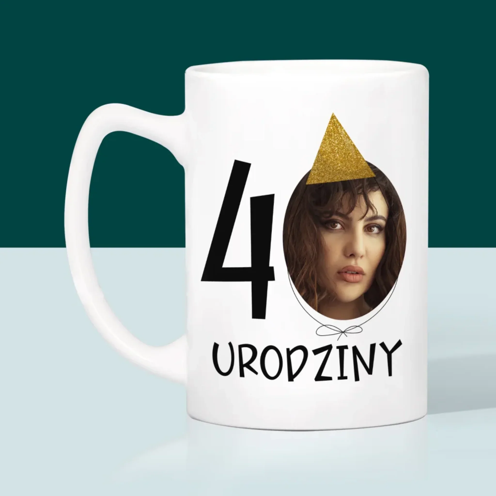 Zdjęcie I Podpis: 40 Urodziny Czapeczka - Kubek z Nadrukiem - Image 3