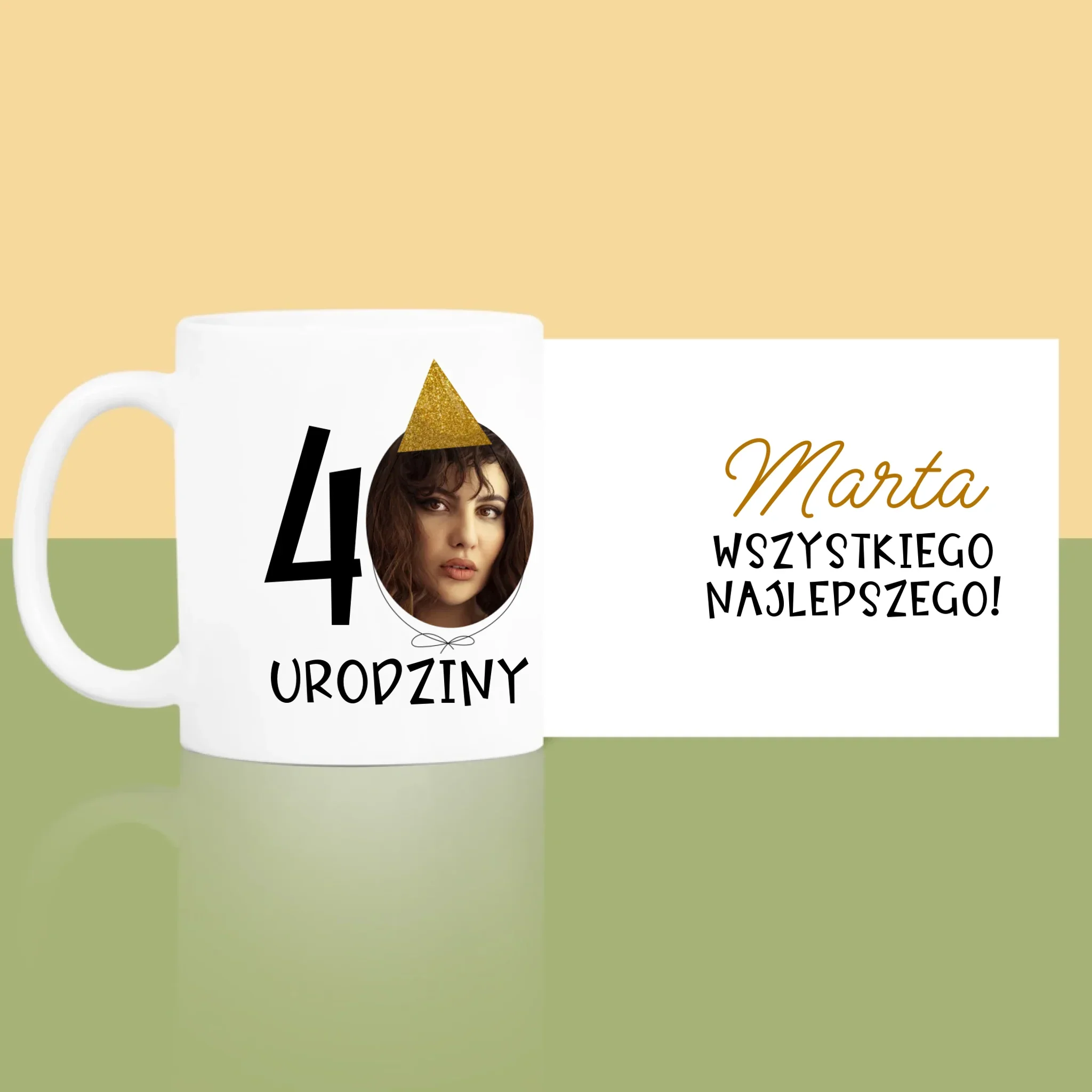 Zdjęcie I Podpis: 40 Urodziny Czapeczka - Kubek z Nadrukiem - Image 4