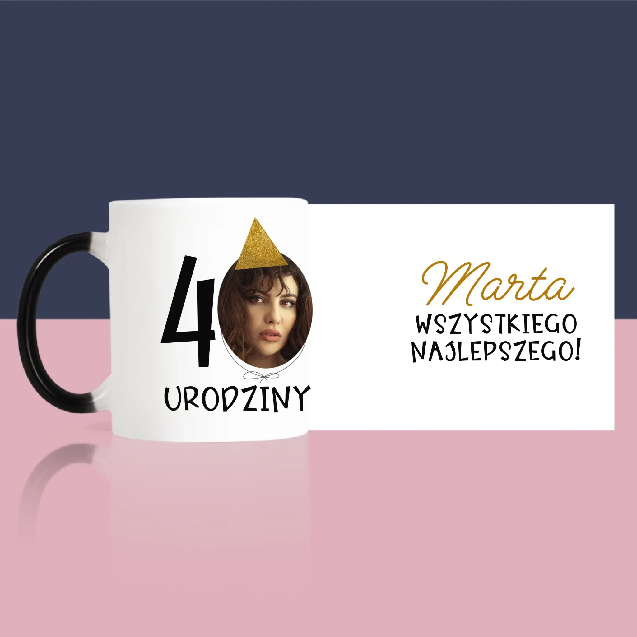 Zdjęcie I Podpis: 40 Urodziny Czapeczka - Kubek z Nadrukiem - Image 8