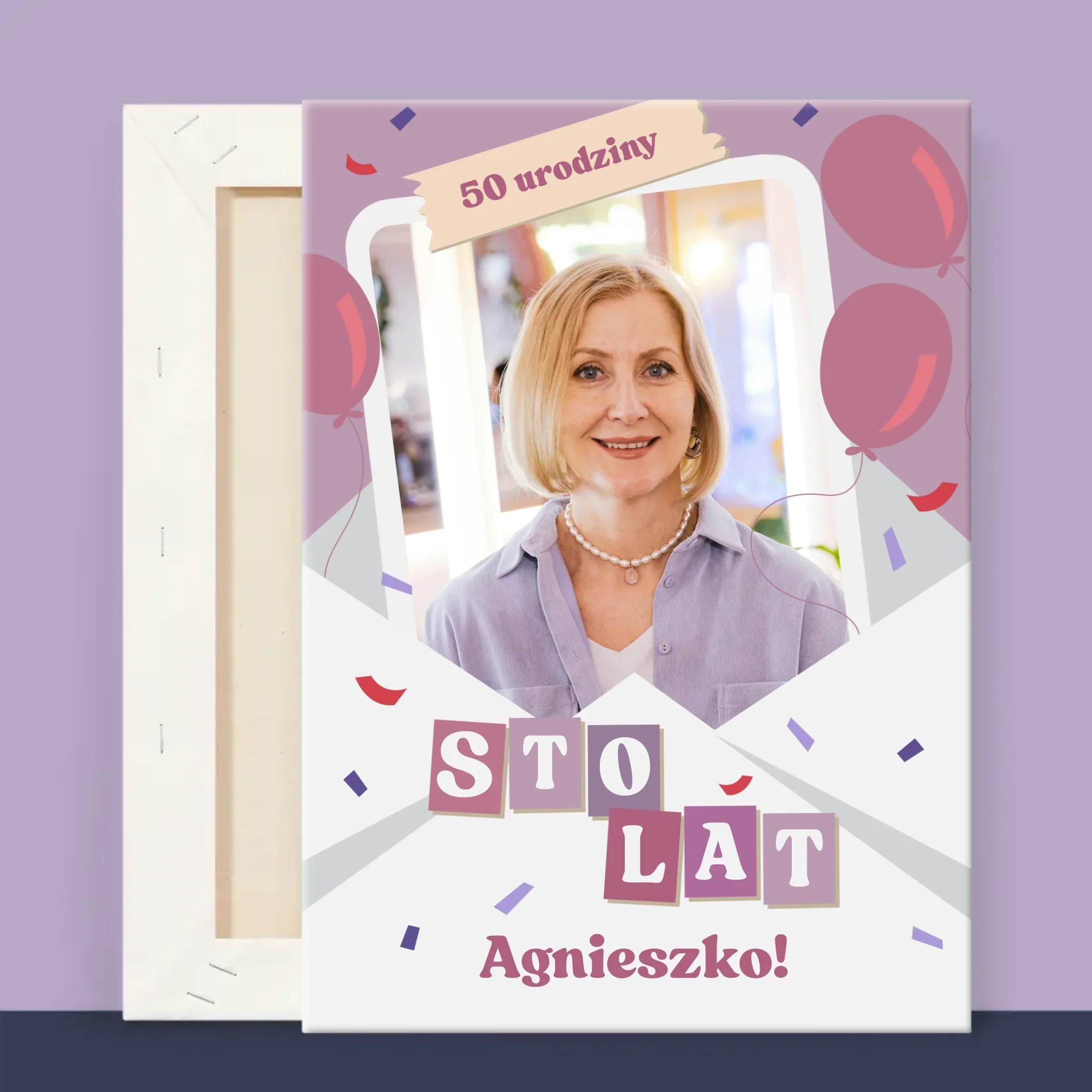 Zdjęcie I Podpis: 50 Urodziny Balony - Wydruk Obramowany - Image 14