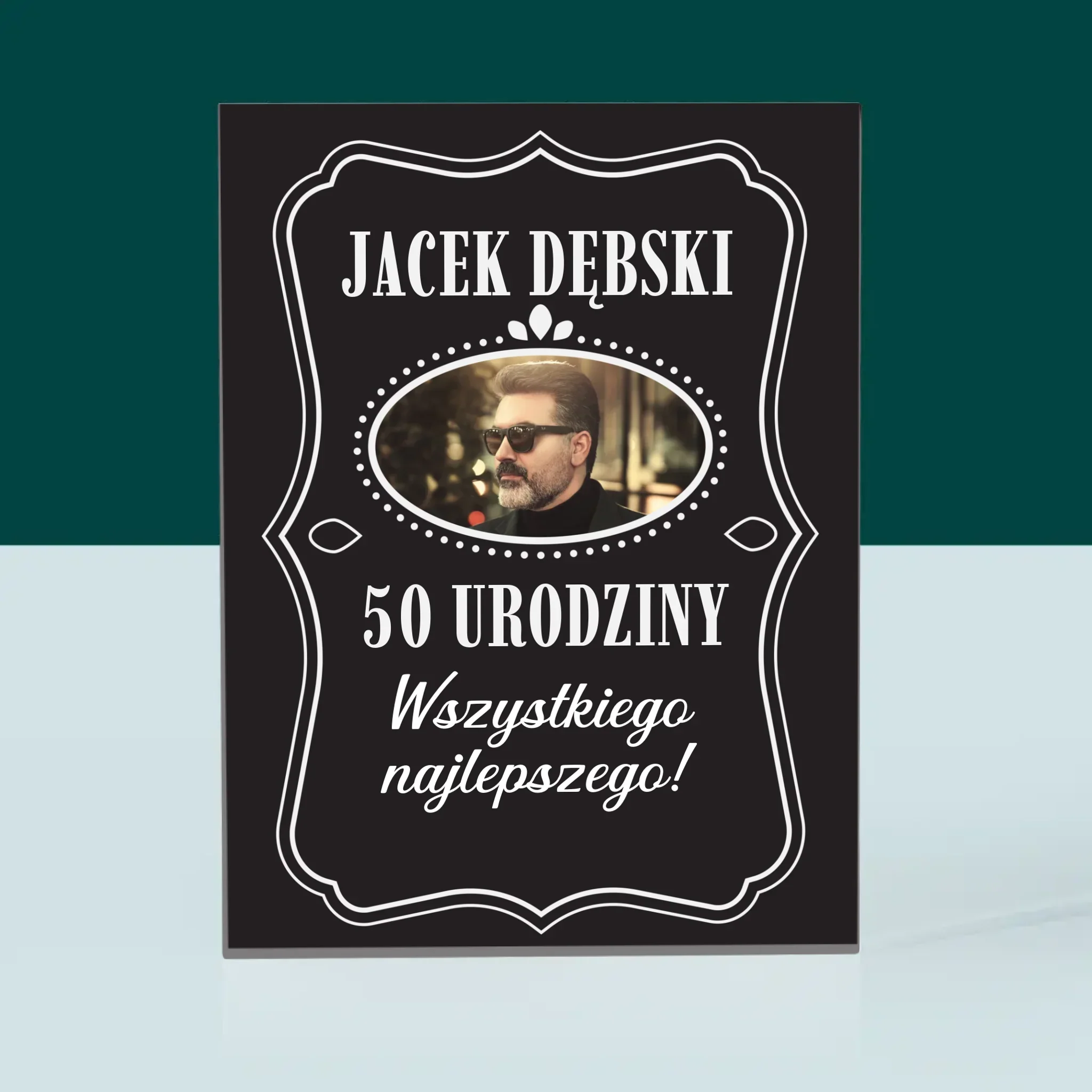 Zdjęcie I Podpis: 50 Urodziny Wszystkiego Najlepszego - Blok Akrylowy z Nadrukiem - Image 3