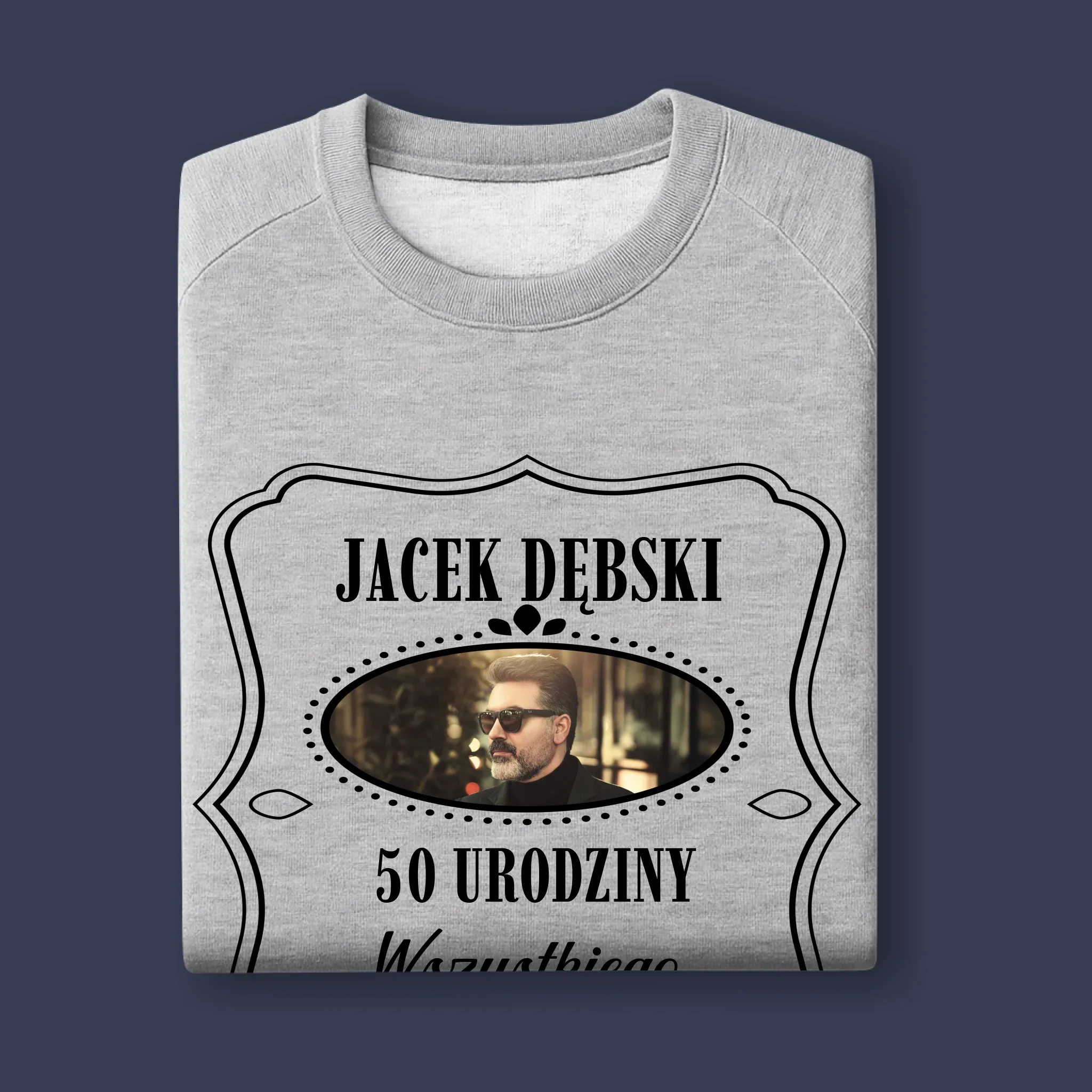 Zdjęcie I Podpis: 50 Urodziny Wszystkiego Najlepszego - Bluza Męska Z Kapturem - Image 11