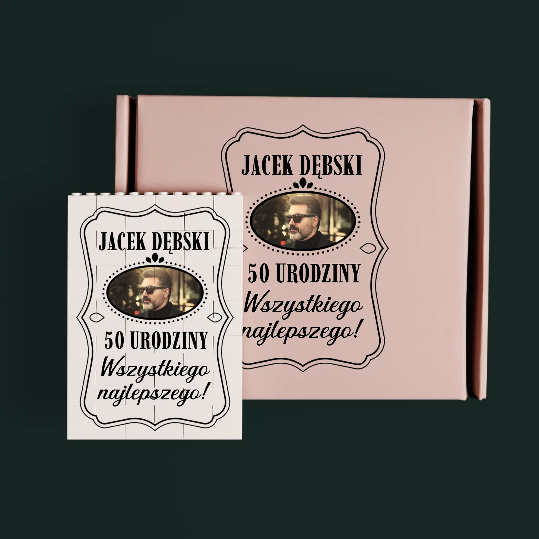 Zdjęcie i Podpis: 50 Urodziny Wszystkiego Najlepszego - Klocki LEGO z Nadrukiem - Image 3