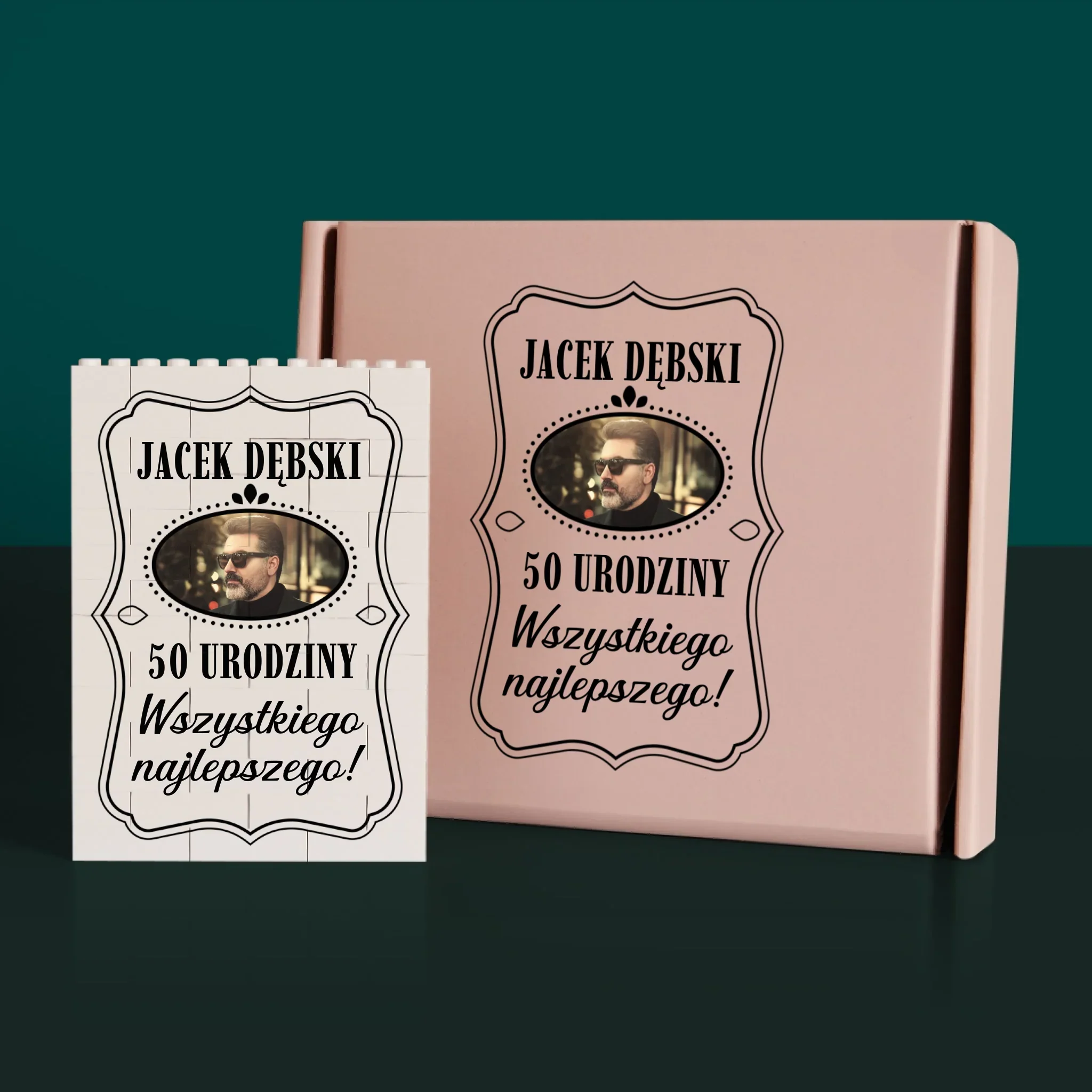 Zdjęcie i Podpis: 50 Urodziny Wszystkiego Najlepszego - Klocki LEGO z Nadrukiem - Image 4