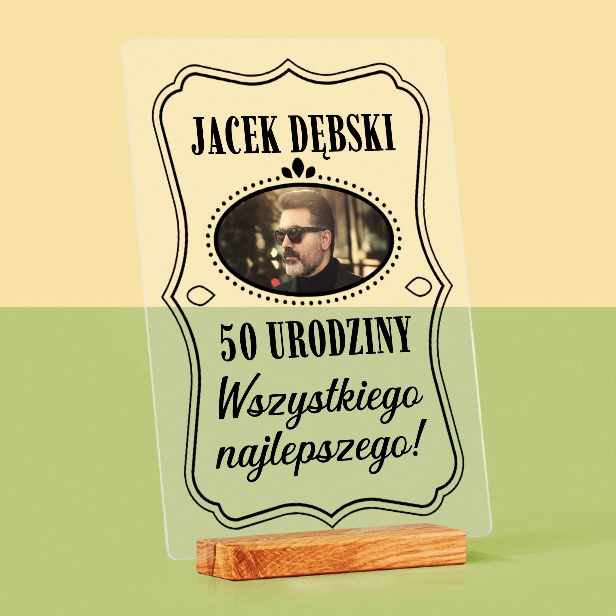Zdjęcie I Podpis: 50 Urodziny Wszystkiego Najlepszego - Wydruk Na Szkle Akrylowym - Image 4