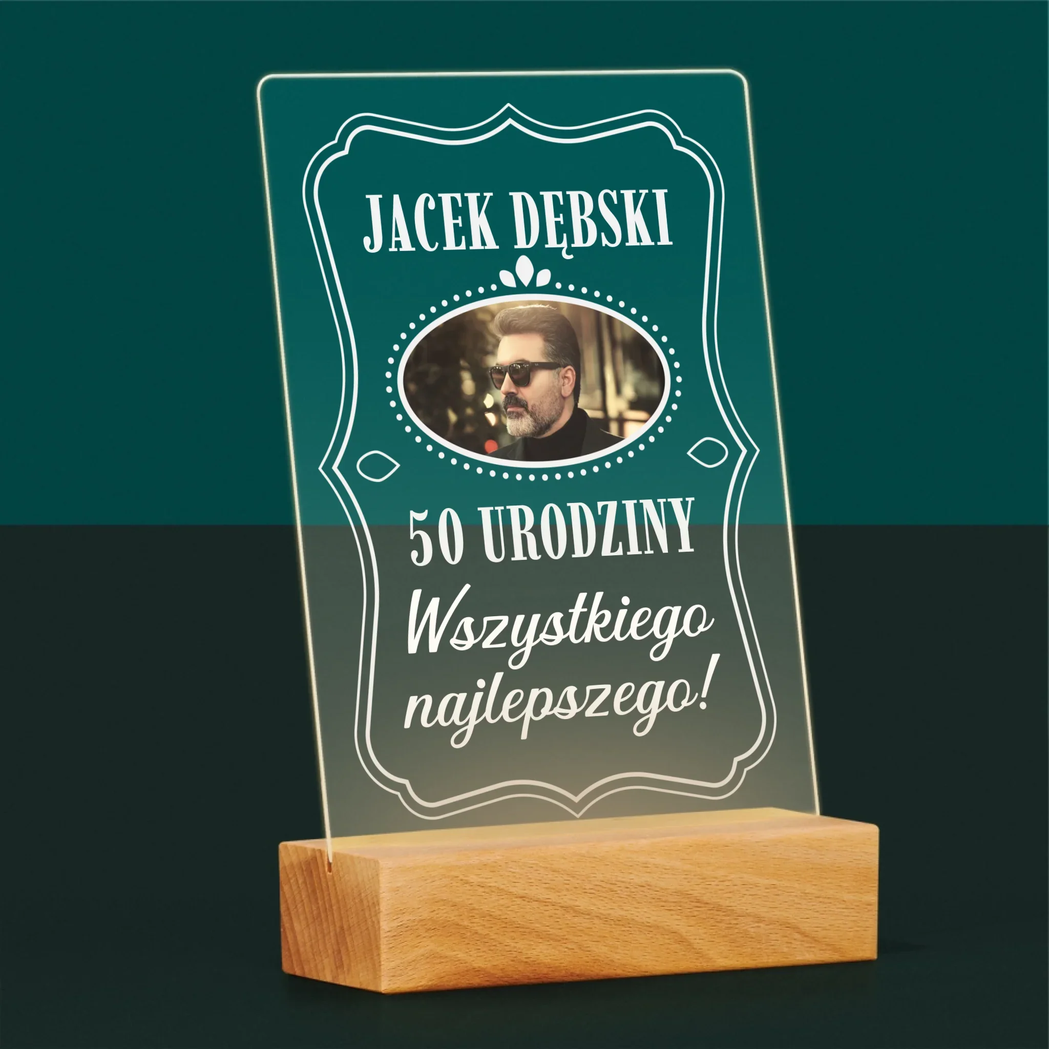 Zdjęcie I Podpis: 50 Urodziny Wszystkiego Najlepszego - Wydruk Na Szkle Akrylowym - Image 5