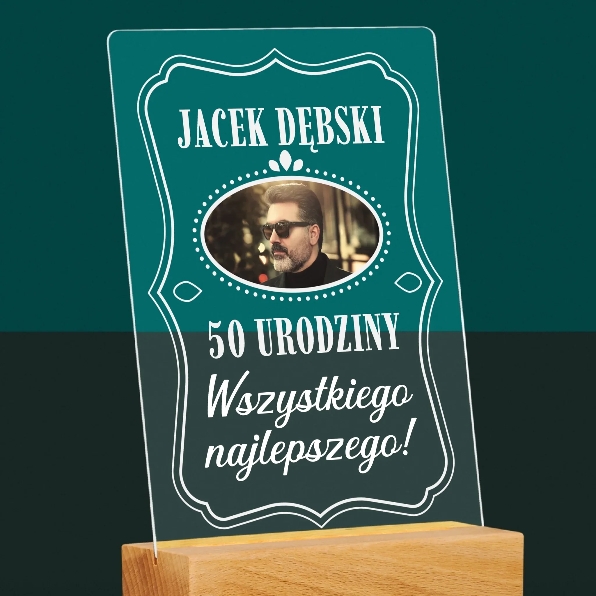 Zdjęcie I Podpis: 50 Urodziny Wszystkiego Najlepszego - Wydruk Na Szkle Akrylowym - Image 6