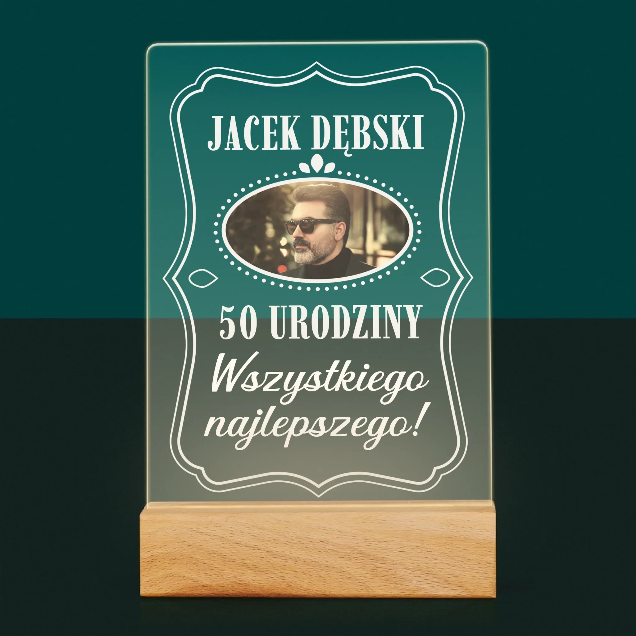 Zdjęcie I Podpis: 50 Urodziny Wszystkiego Najlepszego - Wydruk Na Szkle Akrylowym - Image 7