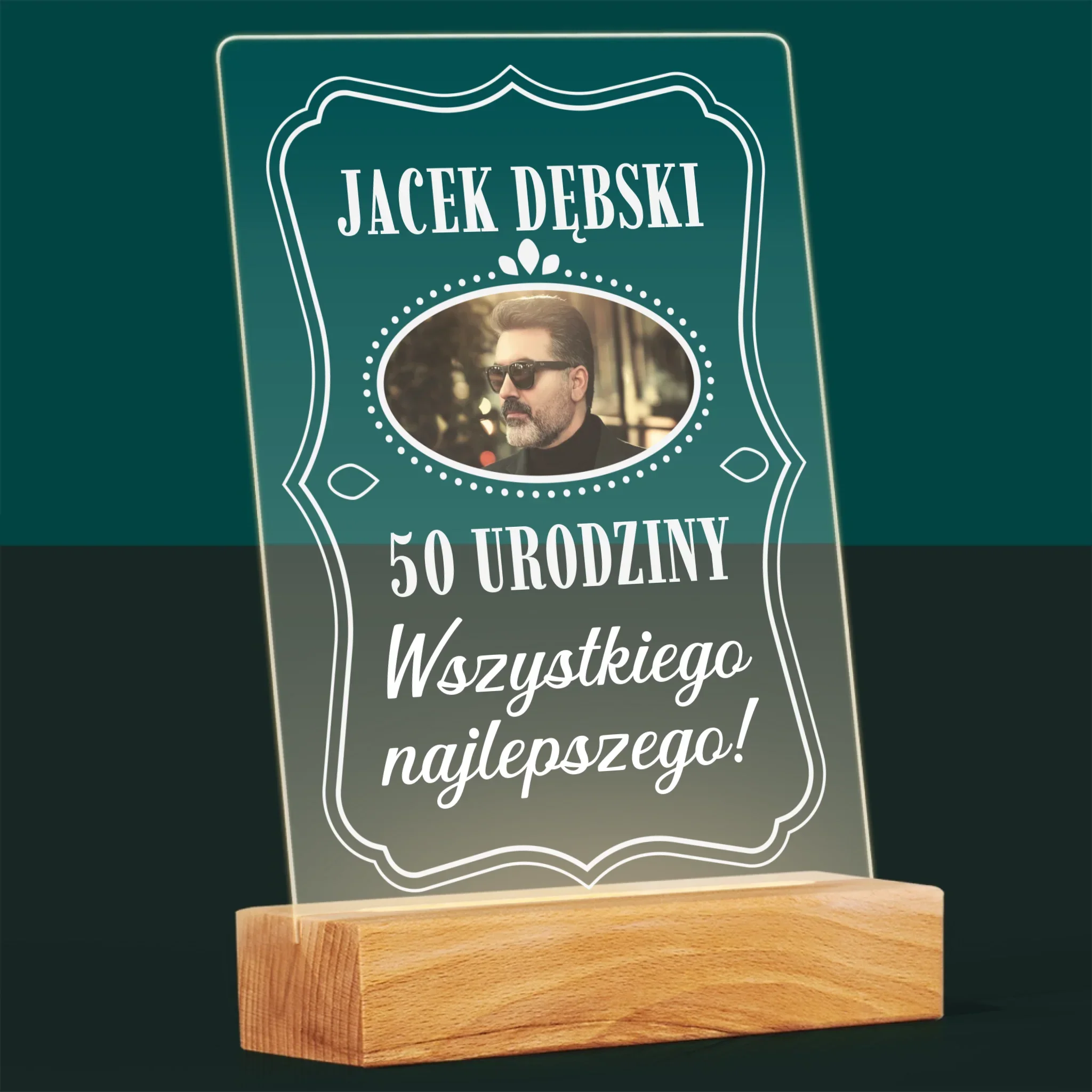 Zdjęcie I Podpis: 50 Urodziny Wszystkiego Najlepszego - Wydruk Na Szkle Akrylowym - Image 8