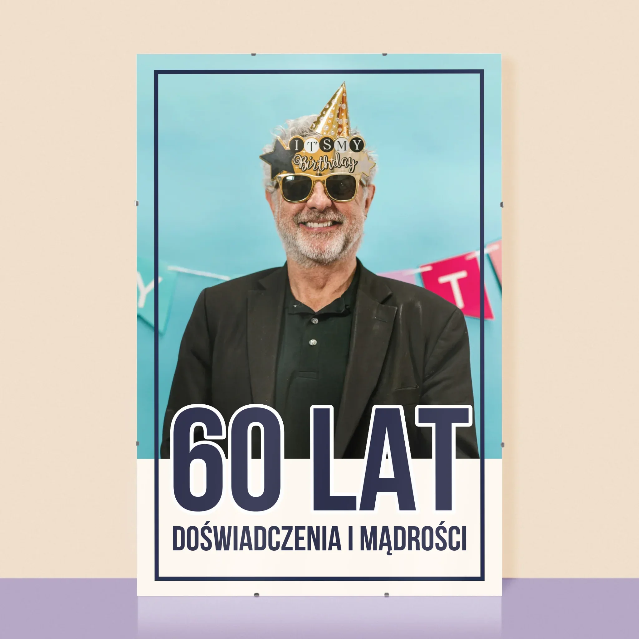 Zdjęcie i Podpis: 60 Lat Doświadczenia i Mądrości - Personalizowany Plakat