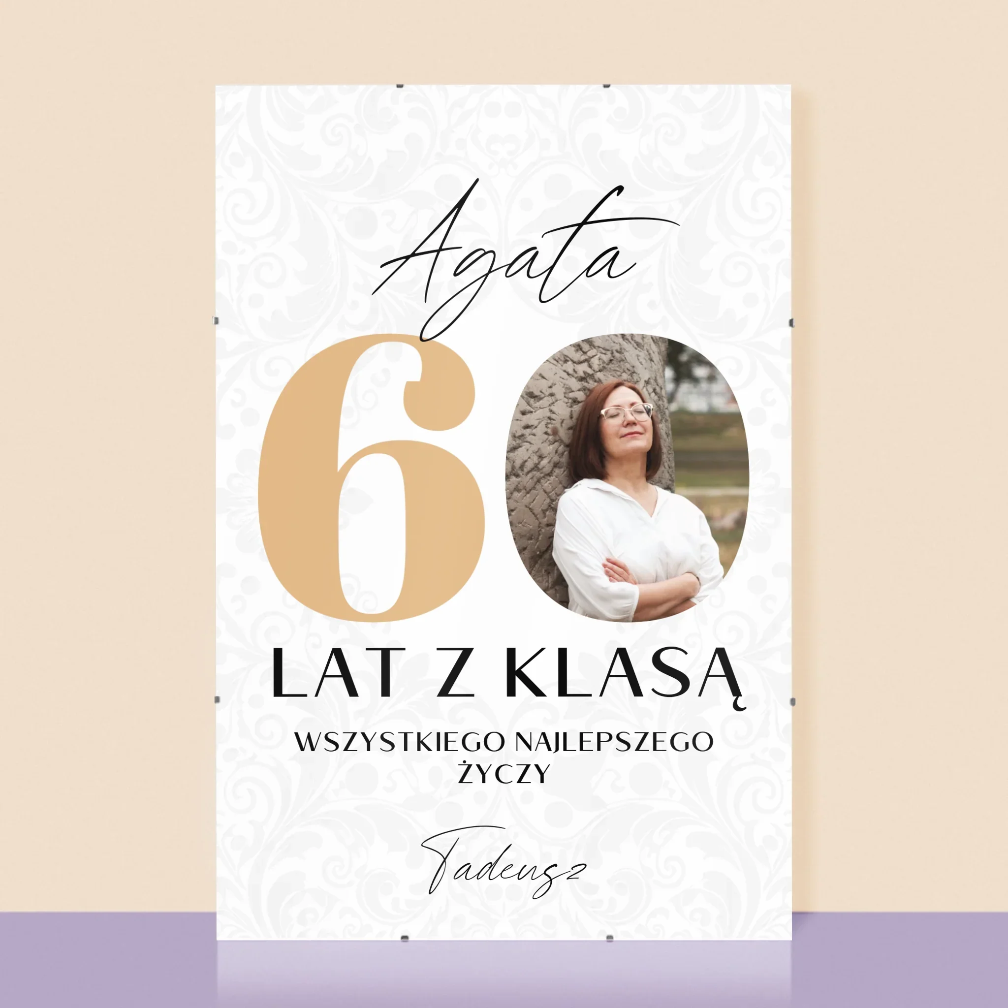 Zdjęcie i Podpis: 60 Lat z Klasą - Personalizowany Plakat