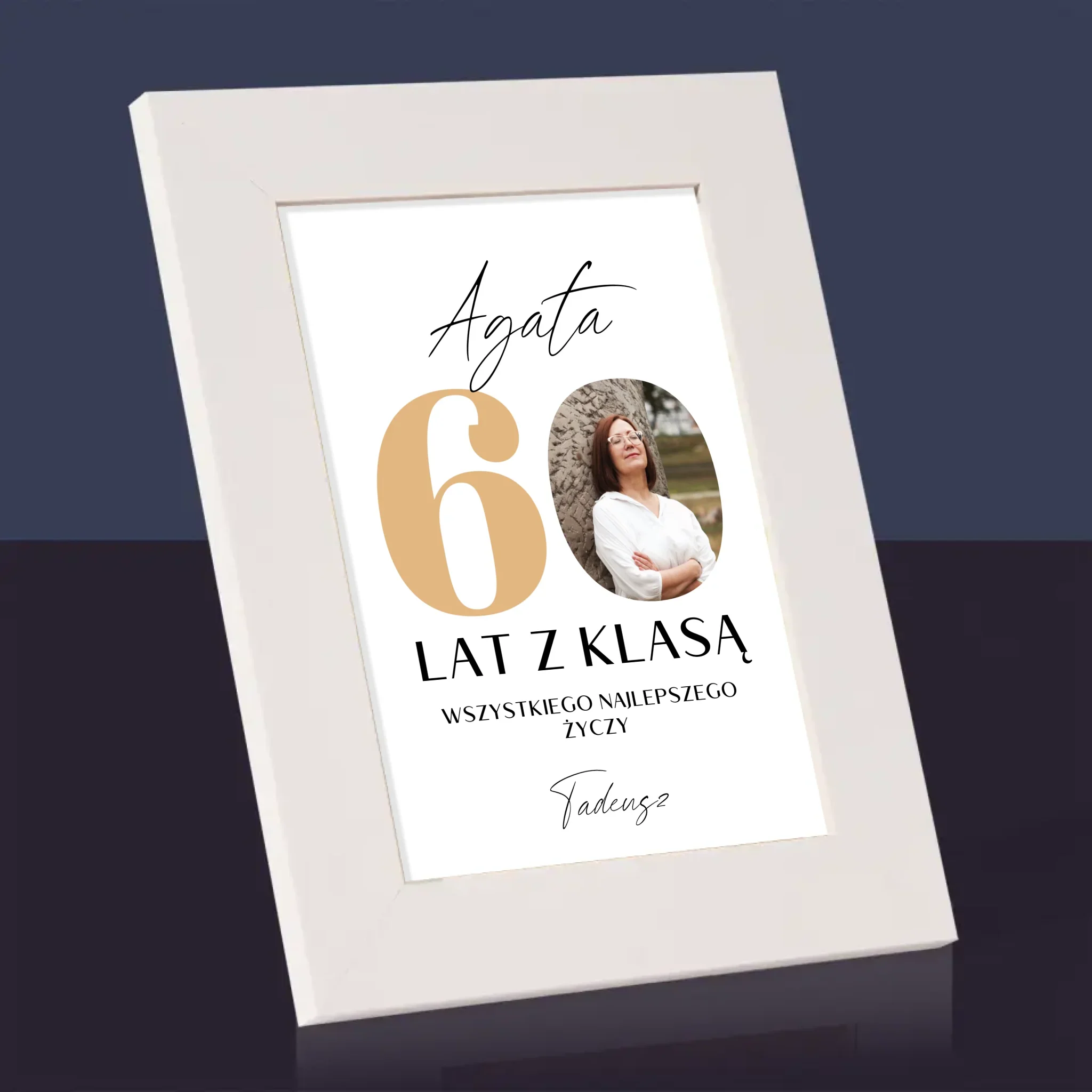 Zdjęcie i Podpis: 60 Lat z Klasą - Ramka Na Zdjęcie