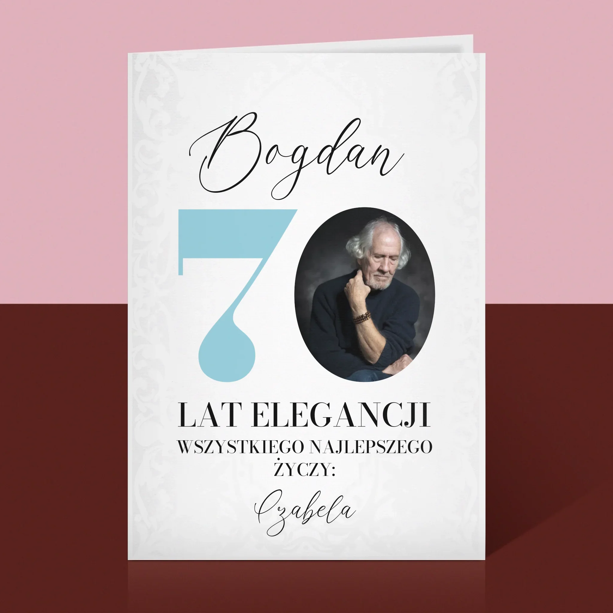 Zdjęcie I Podpis: 70 Lat Elegancji - Kartka z Życzeniami