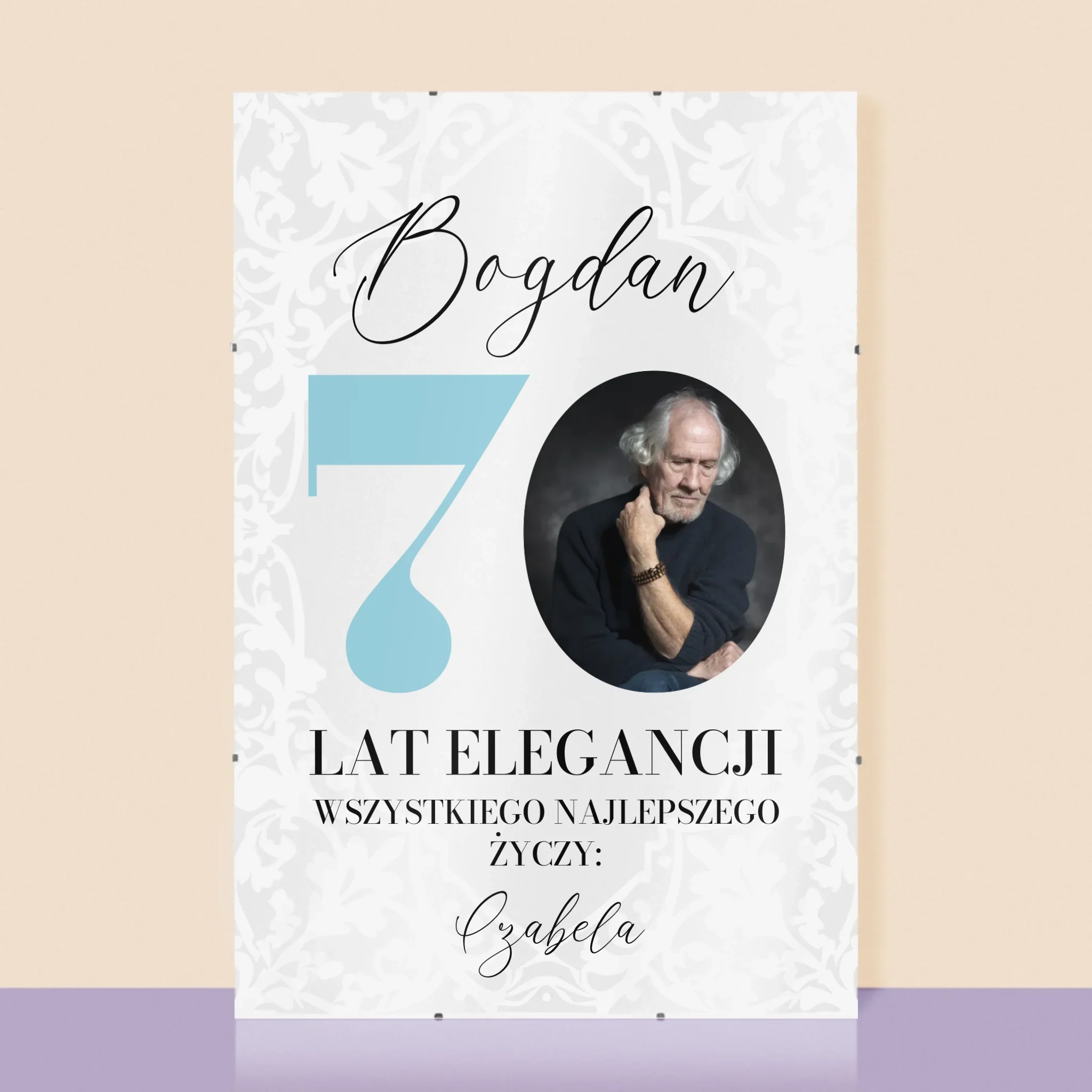 Zdjęcie I Podpis: 70 Lat Elegancji - Personalizowany Plakat