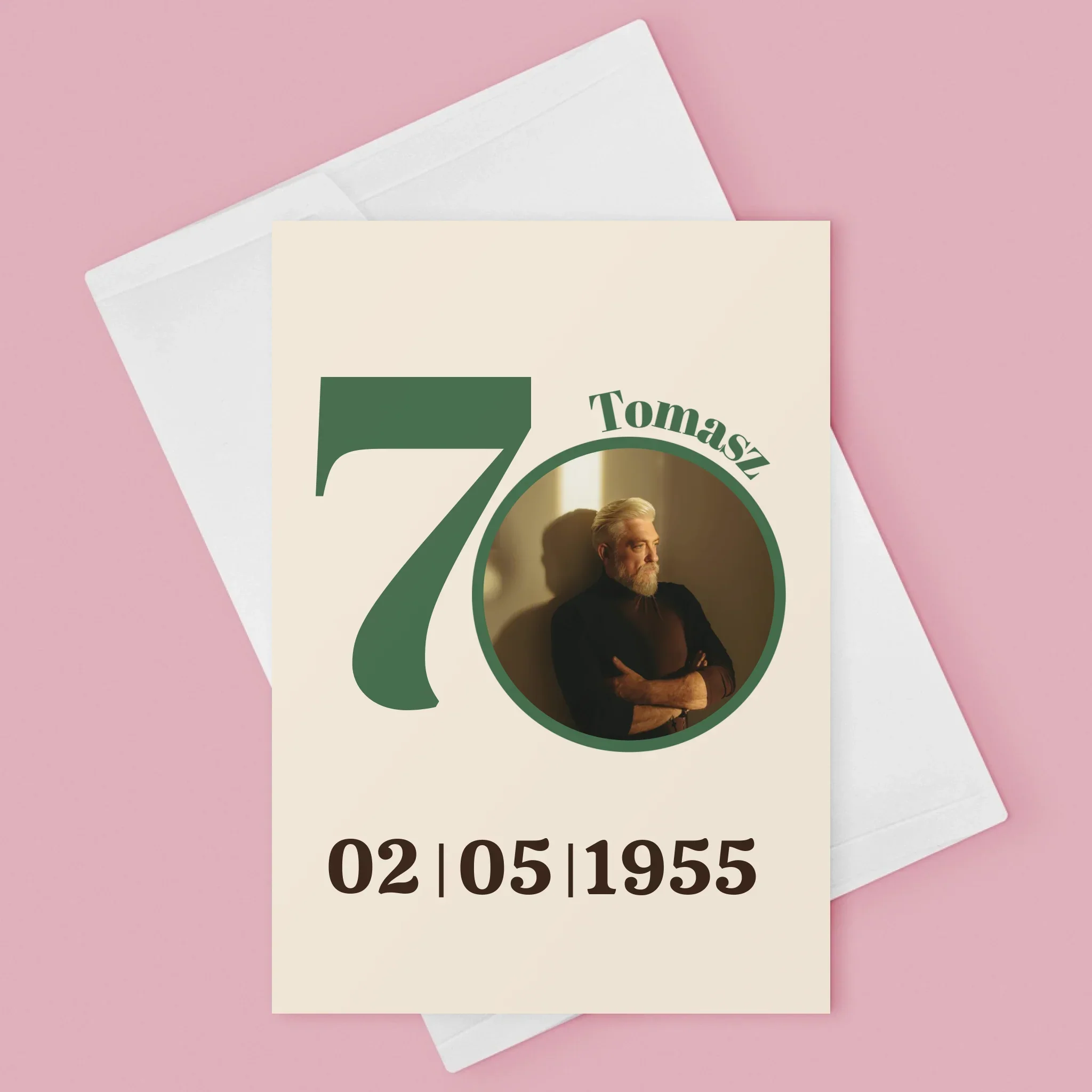 Zdjęcie I Podpis: 70 Urodziny Dedykacja - Kartka z Życzeniami - Image 3
