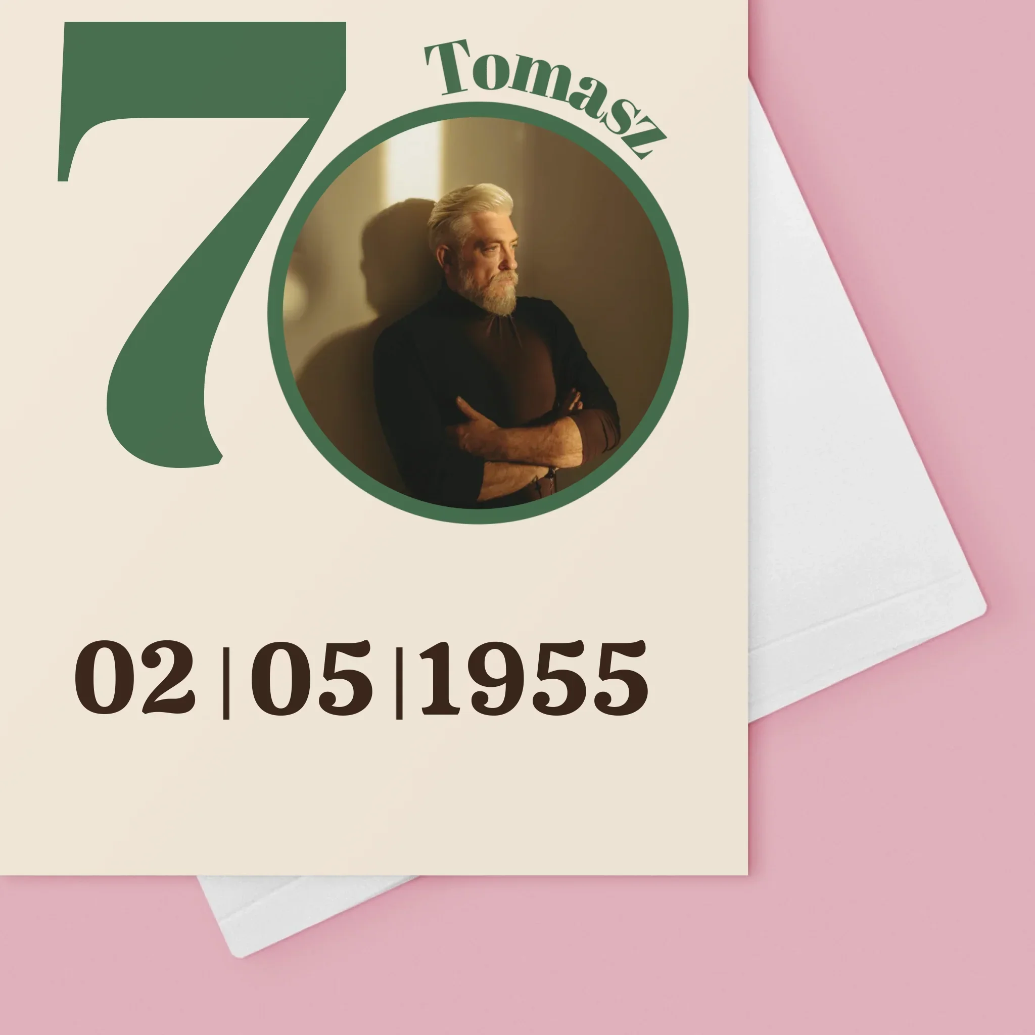 Zdjęcie I Podpis: 70 Urodziny Dedykacja - Kartka z Życzeniami - Image 4