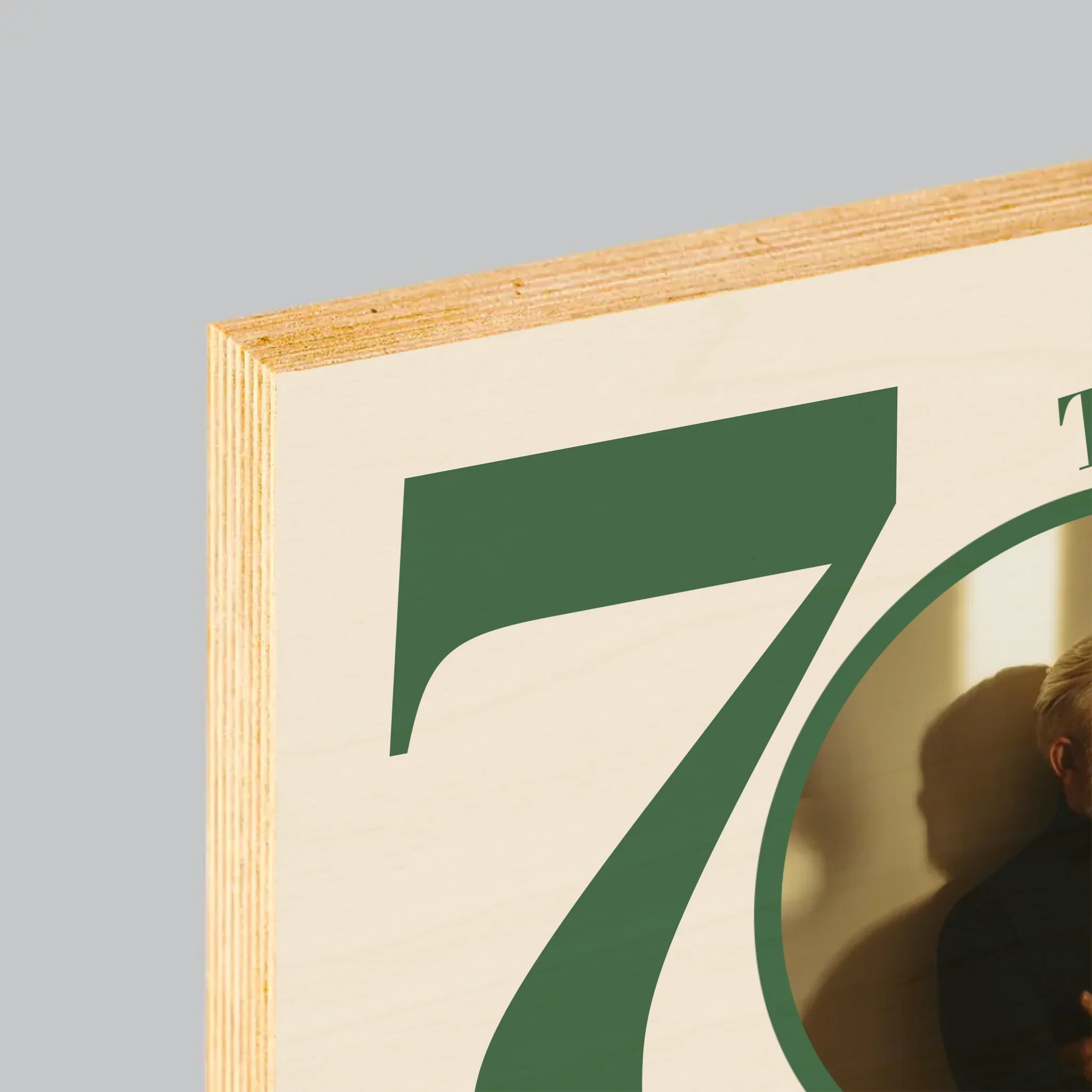 Zdjęcie I Podpis: 70 Urodziny Dedykacja - Wydruk Na Drewnie - Image 4