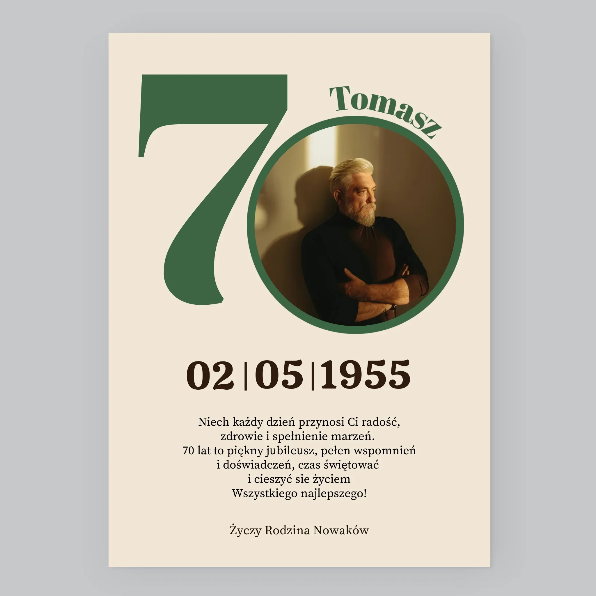 Zdjęcie I Podpis: 70 Urodziny Dedykacja - Wydruk Obramowany - Image 8