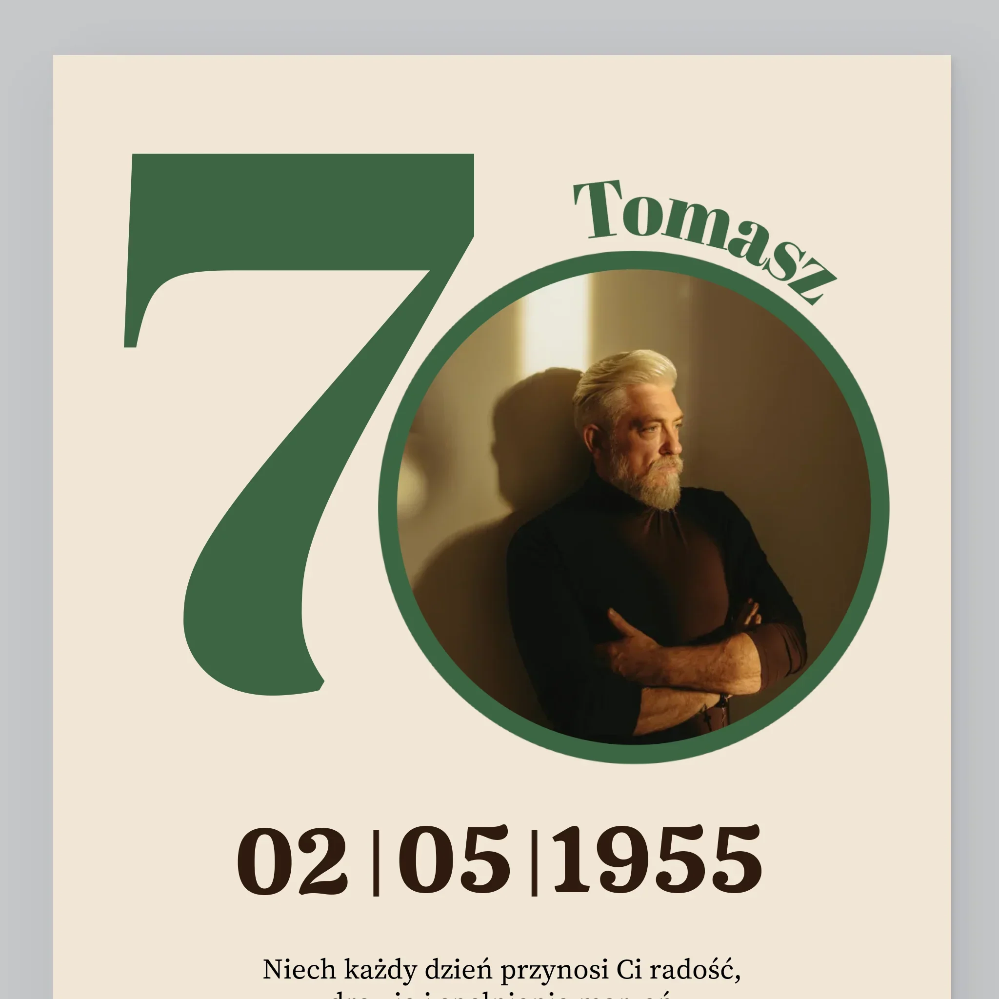 Zdjęcie I Podpis: 70 Urodziny Dedykacja - Wydruk Obramowany - Image 9