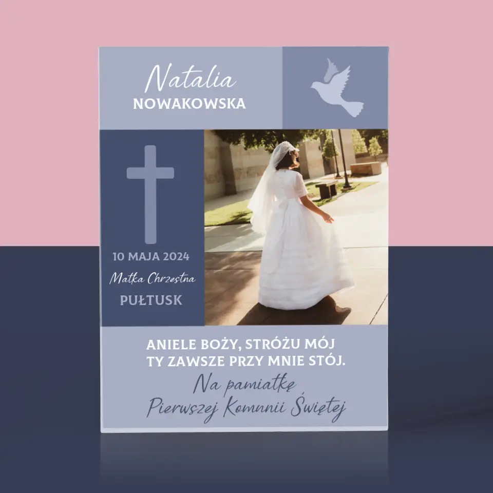 Zdjęcie i Podpis: Aniele Boży Komunia - Blok Akrylowy z Nadrukiem - Image 3