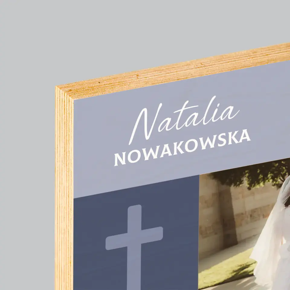 Zdjęcie i Podpis: Aniele Boży Komunia - Wydruk Na Drewnie - Image 4