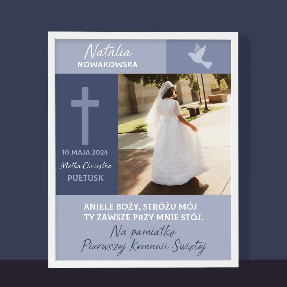 Zdjęcie i Podpis: Aniele Boży Komunia - Wydruk Obramowany - Image 10