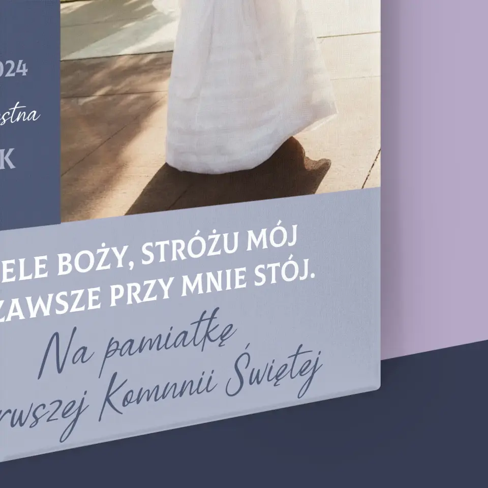 Zdjęcie i Podpis: Aniele Boży Komunia - Wydruk Obramowany - Image 16