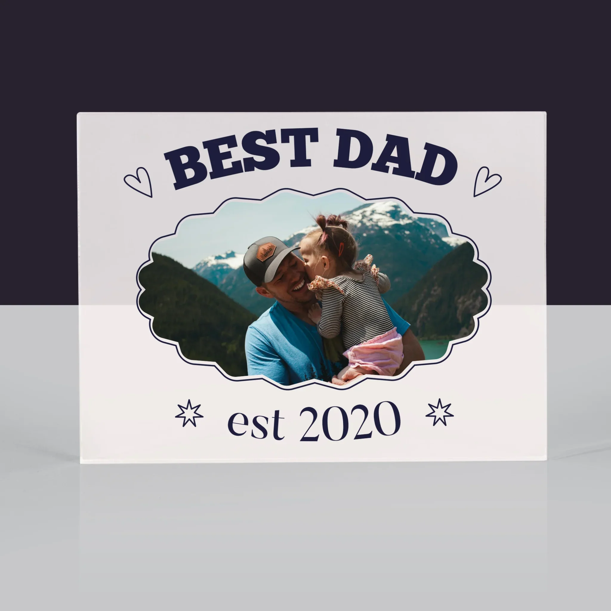 Zdjęcie I Podpis: Best Dad Established - Blok Akrylowy z Nadrukiem - Image 3