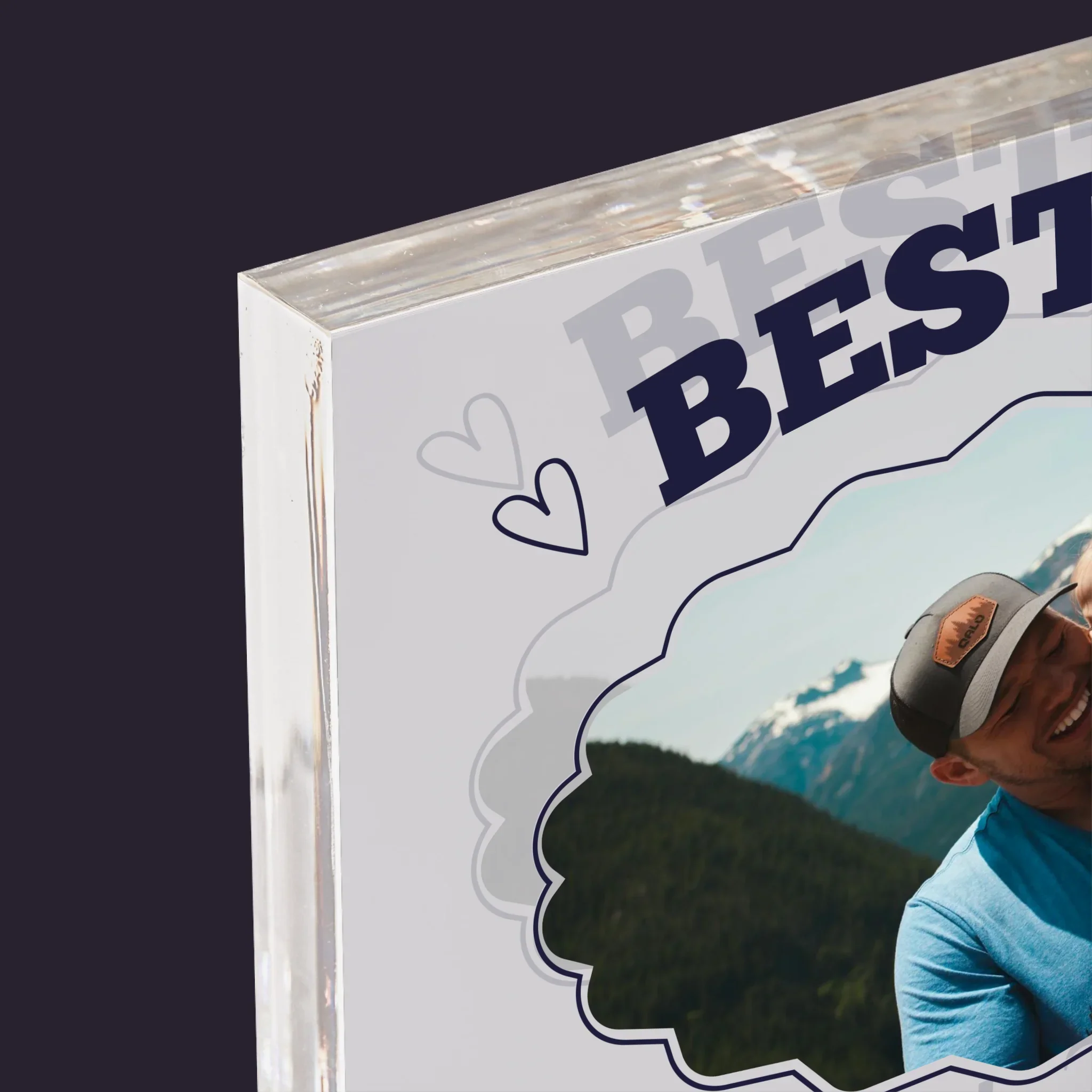 Zdjęcie I Podpis: Best Dad Established - Blok Akrylowy z Nadrukiem - Image 4