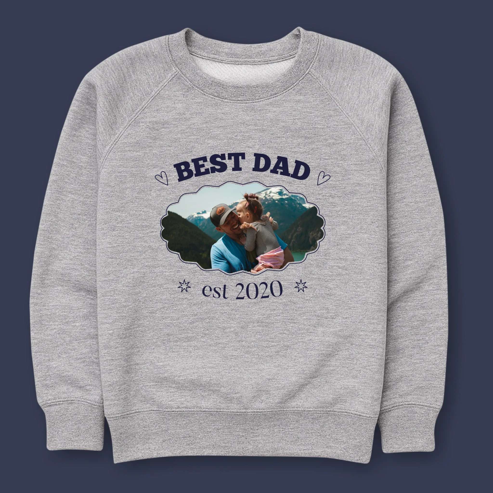 Zdjęcie I Podpis: Best Dad Established - Bluza Męska Z Kapturem - Image 10