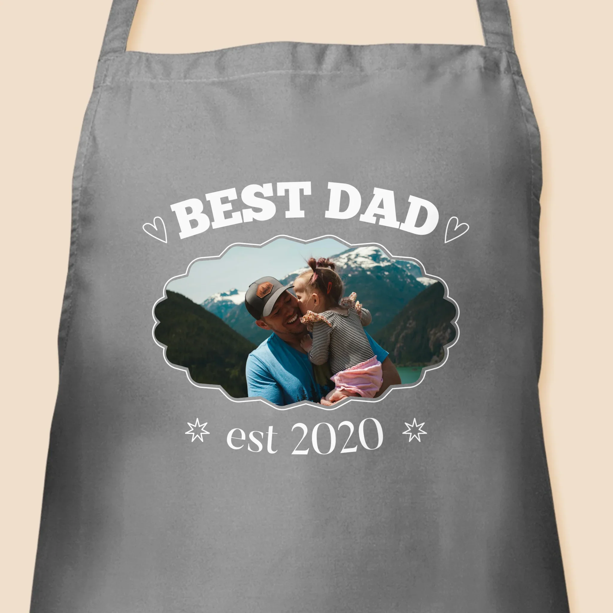 Zdjęcie I Podpis: Best Dad Established - Fartuch z Nadrukiem - Image 3
