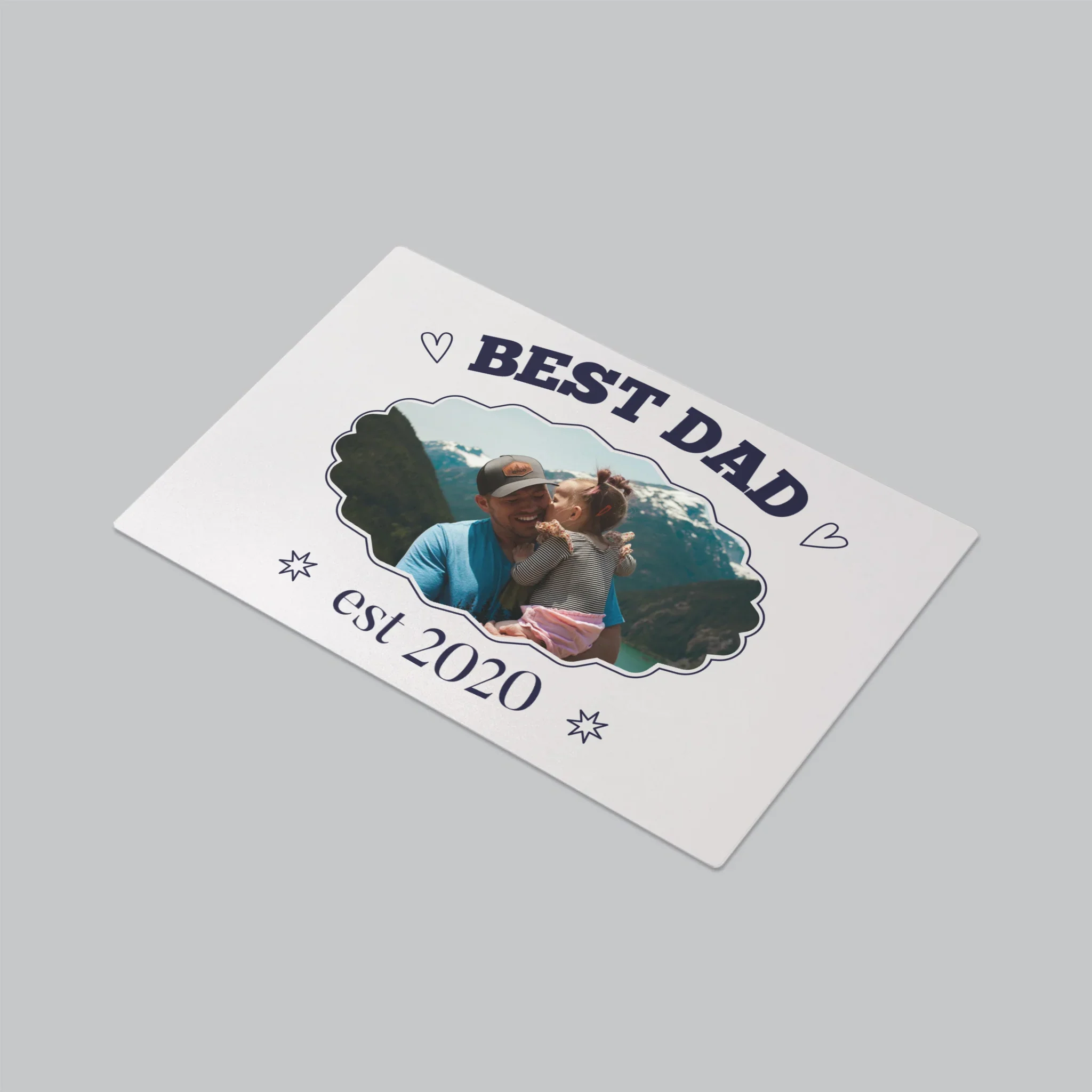 Zdjęcie I Podpis: Best Dad Established - Podkładka Na Biurko - Image 3