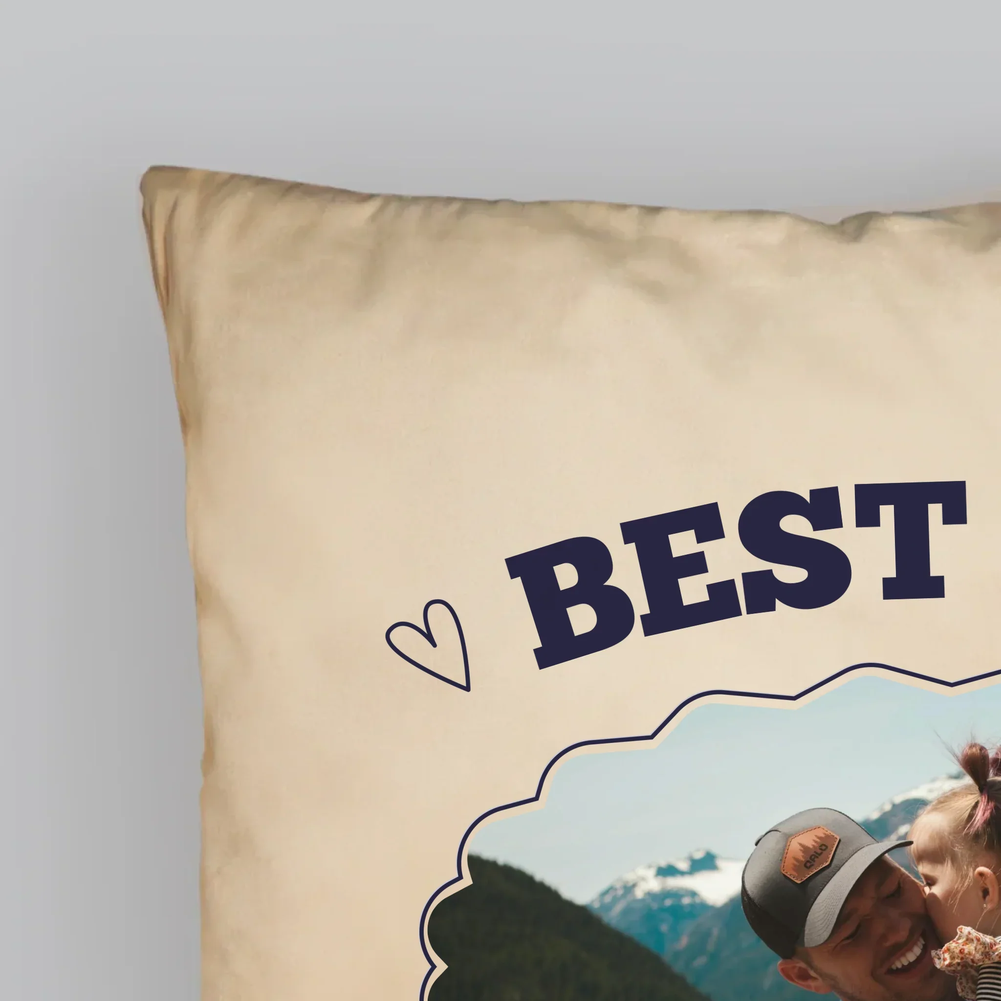 Zdjęcie I Podpis: Best Dad Established - Poduszka z Nadrukiem - Image 5