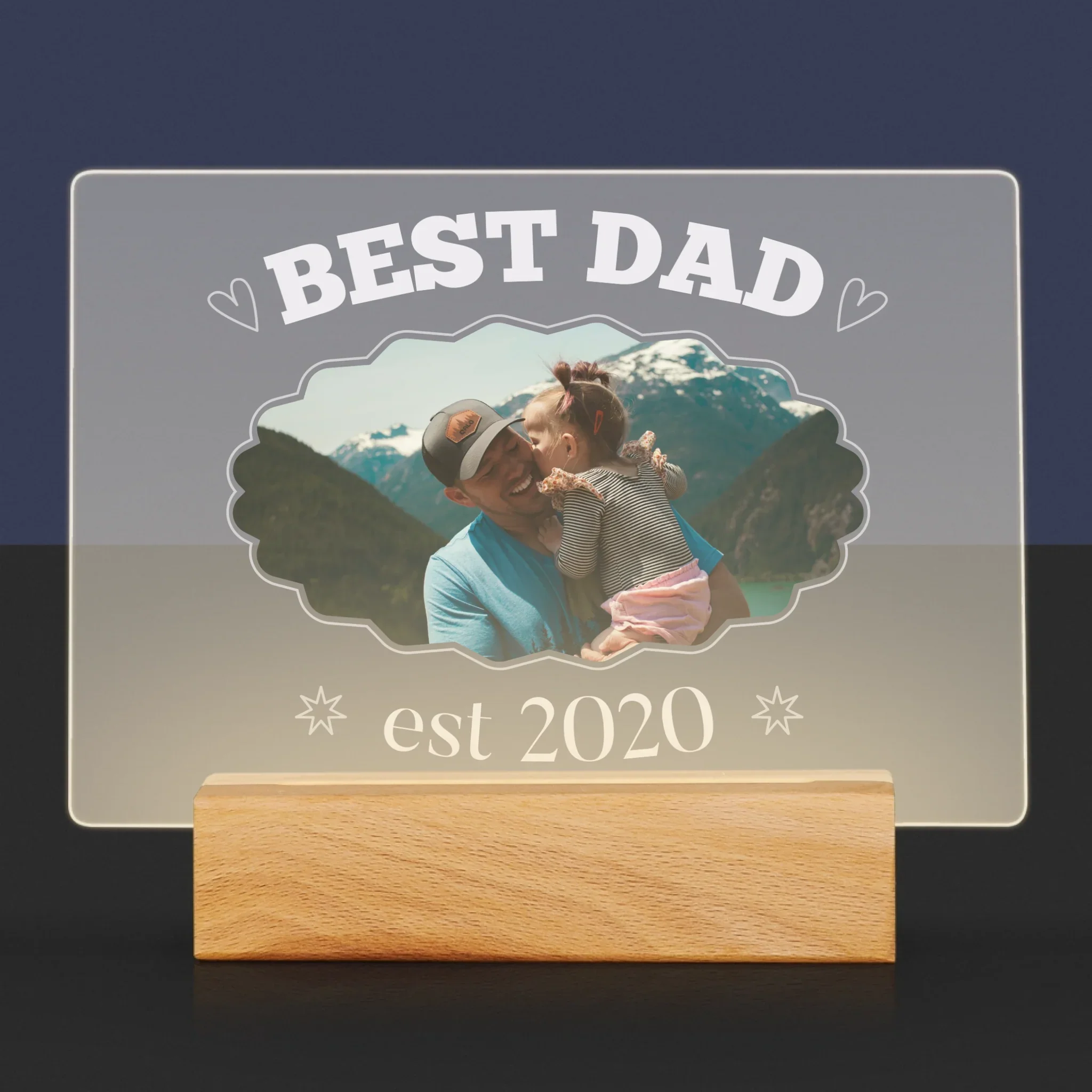 Zdjęcie I Podpis: Best Dad Established - Wydruk Na Szkle Akrylowym - Image 7