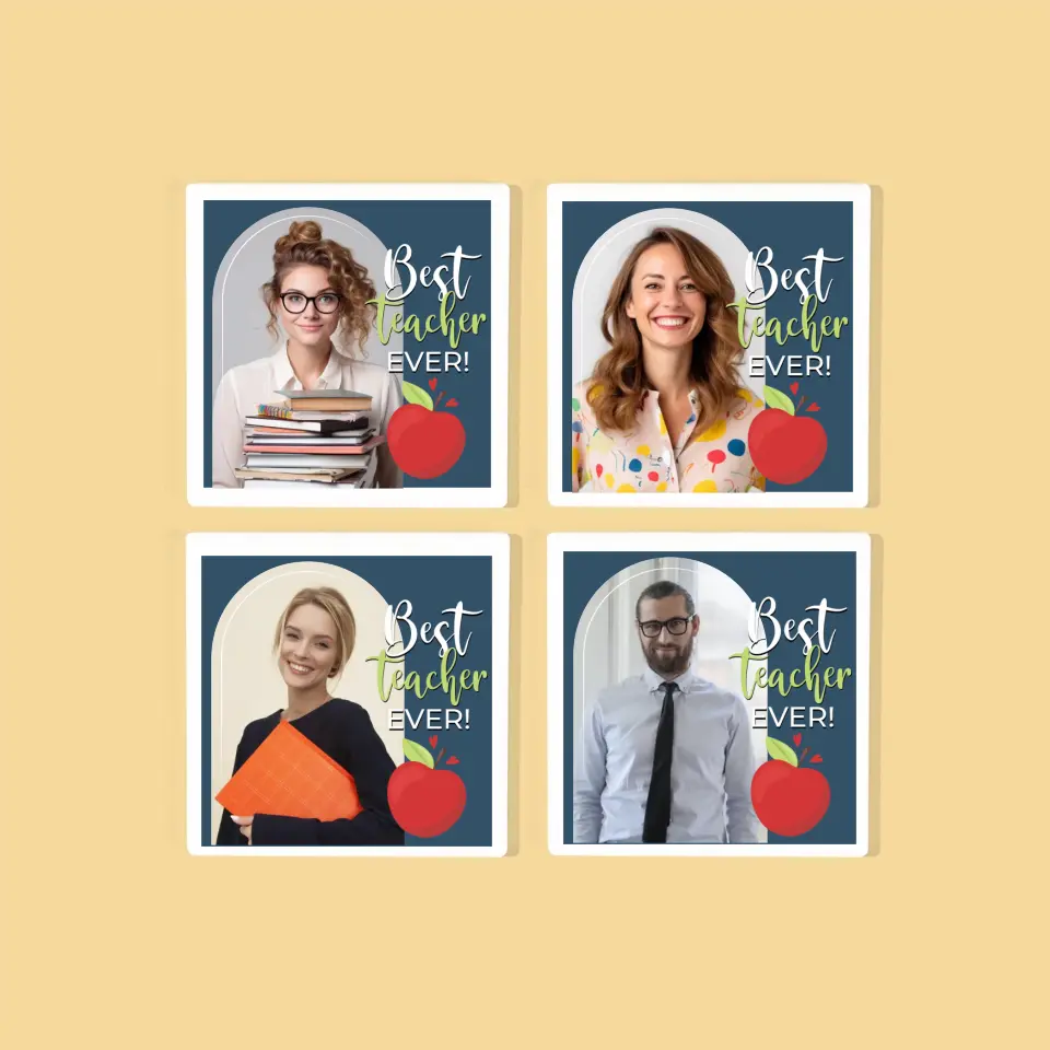 Zdjęcie i Podpis: Best Teacher Ever - Podkładki Pod Kubki - Image 5