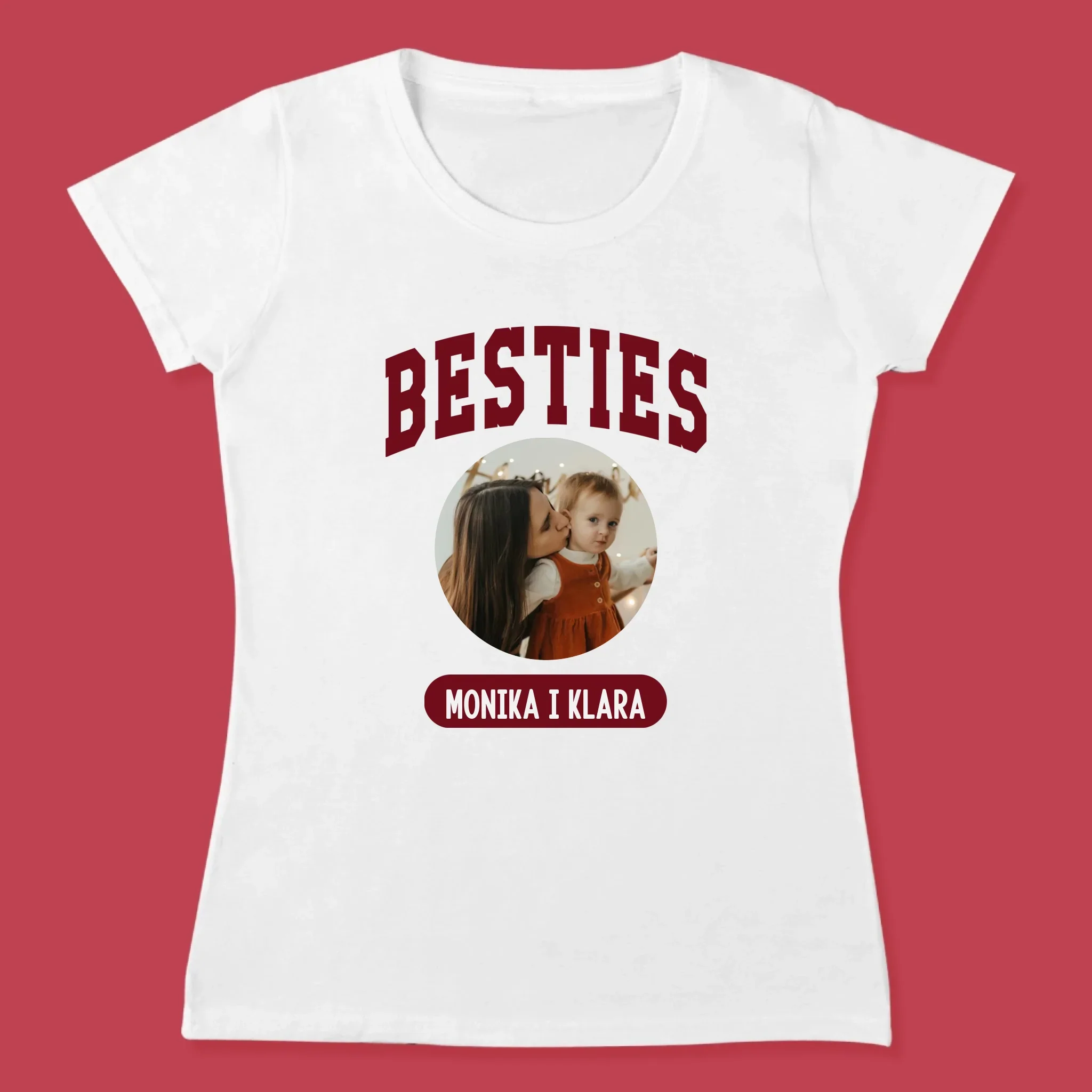 Zdjęcie i Podpis: Besties Mama i Córka - Zestaw Koszulka Damska i Body Niemowlęce - Image 3