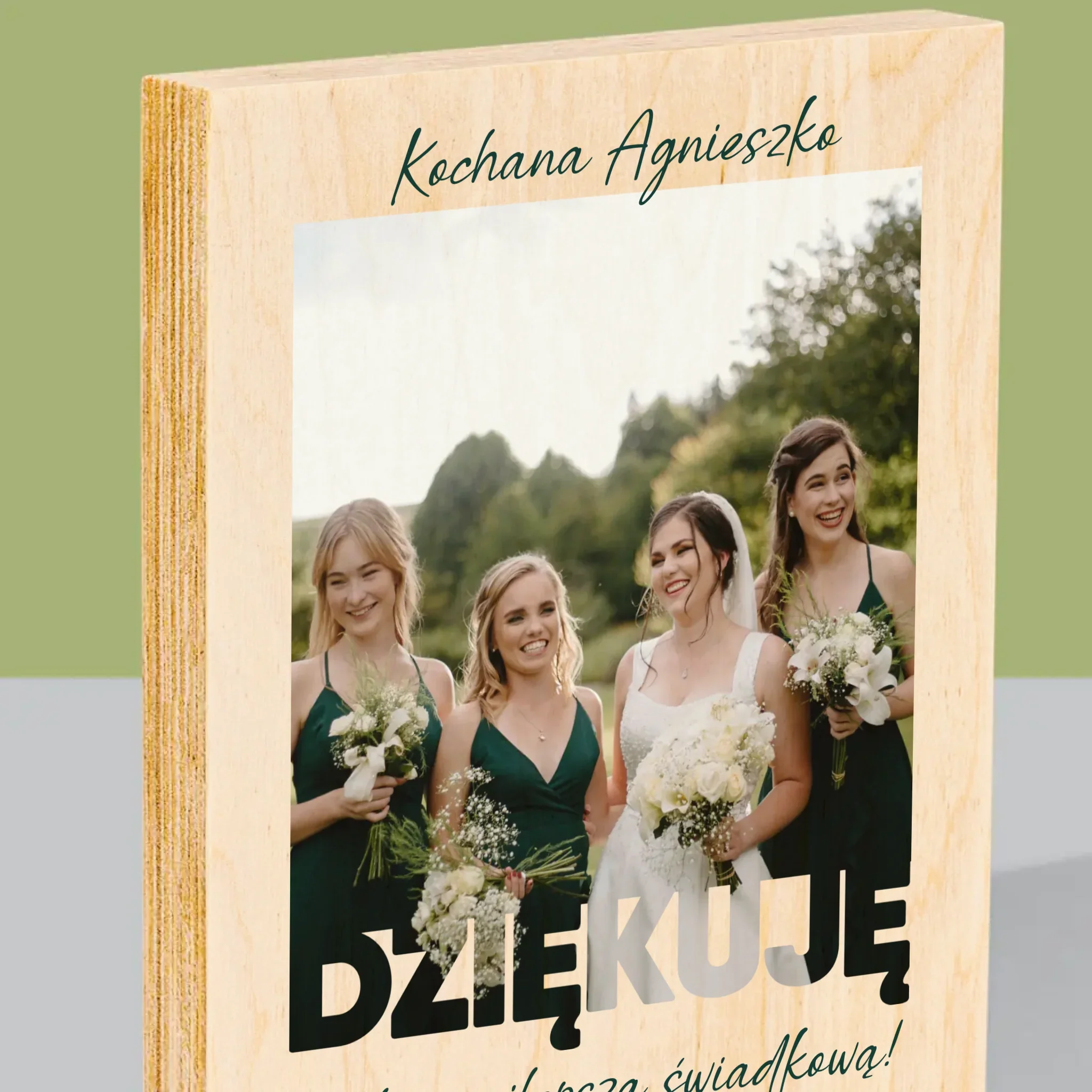 Zdjęcie i Podpis: Byłaś Najlepszą Świadkową - Wydruk Na Drewnie - Image 2